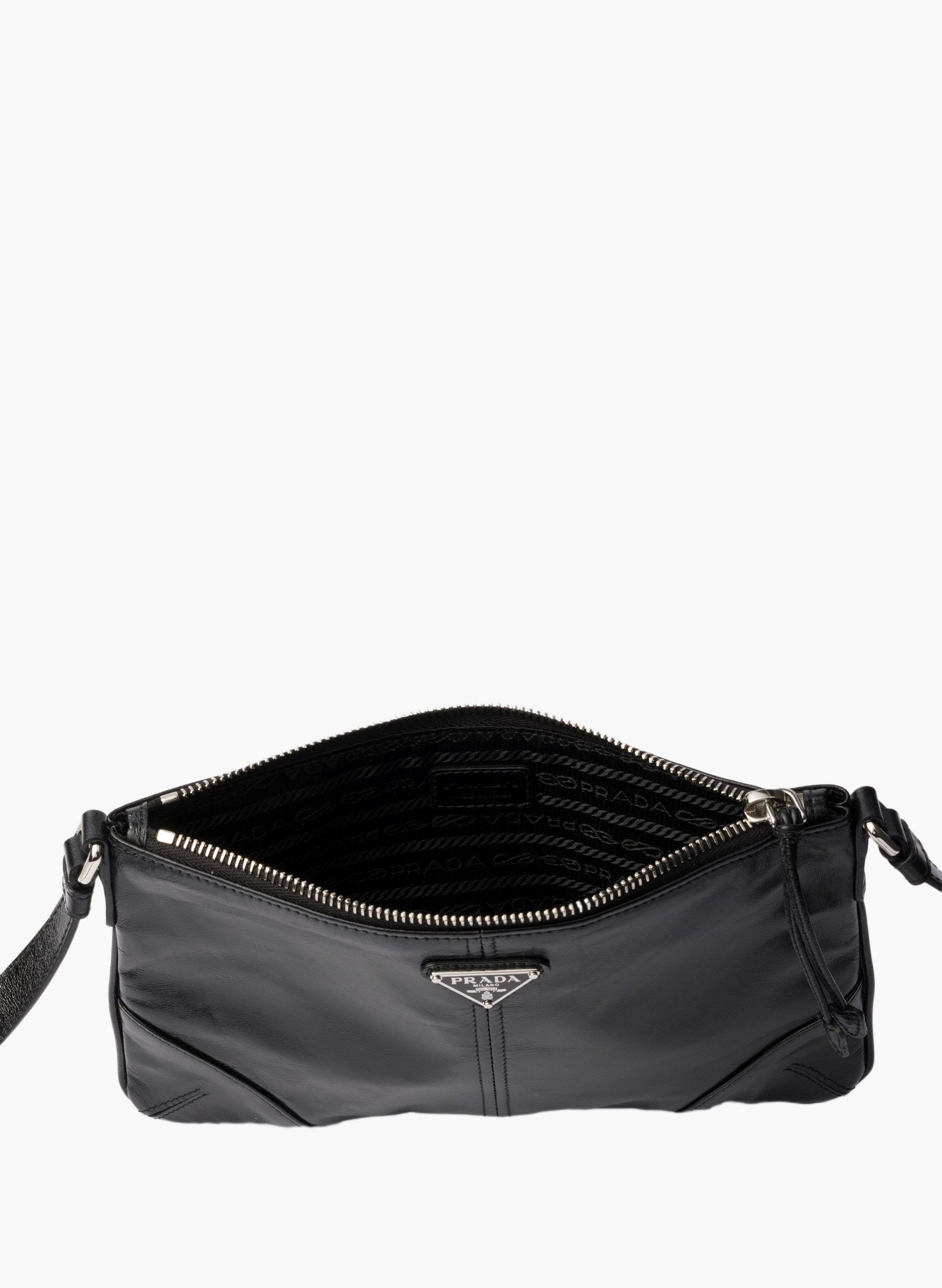 Étui pour smartphone en cuir PRADA Noir
