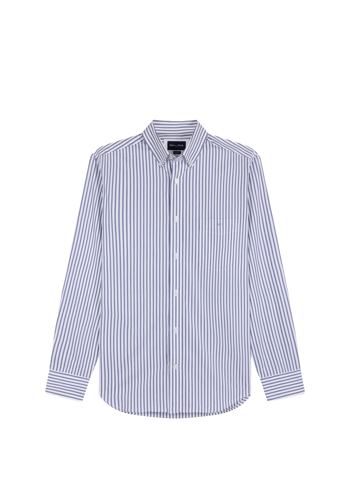 Chemise droite à rayures en coton EDEN PARK Weiss