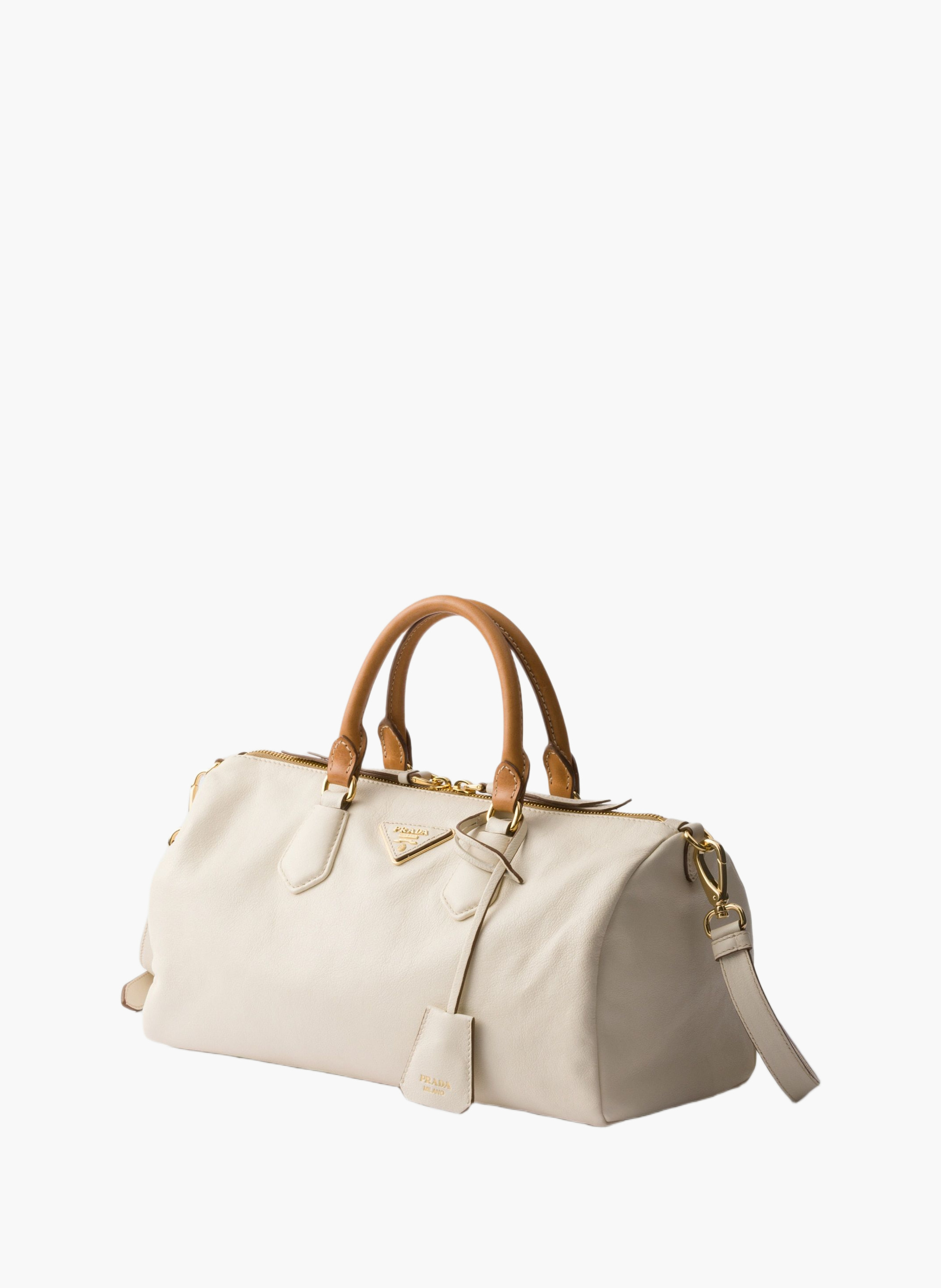 Grand sac à main prada evasion en cuir PRADA Blanc
