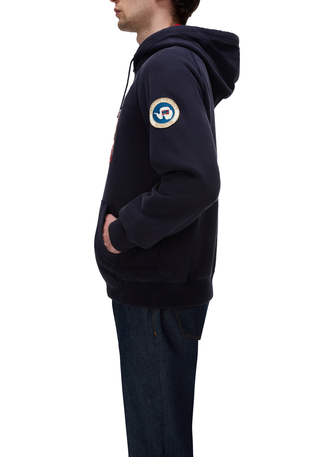 Straight embroidered hooded sweatshirt NAPAPIJRI Blue