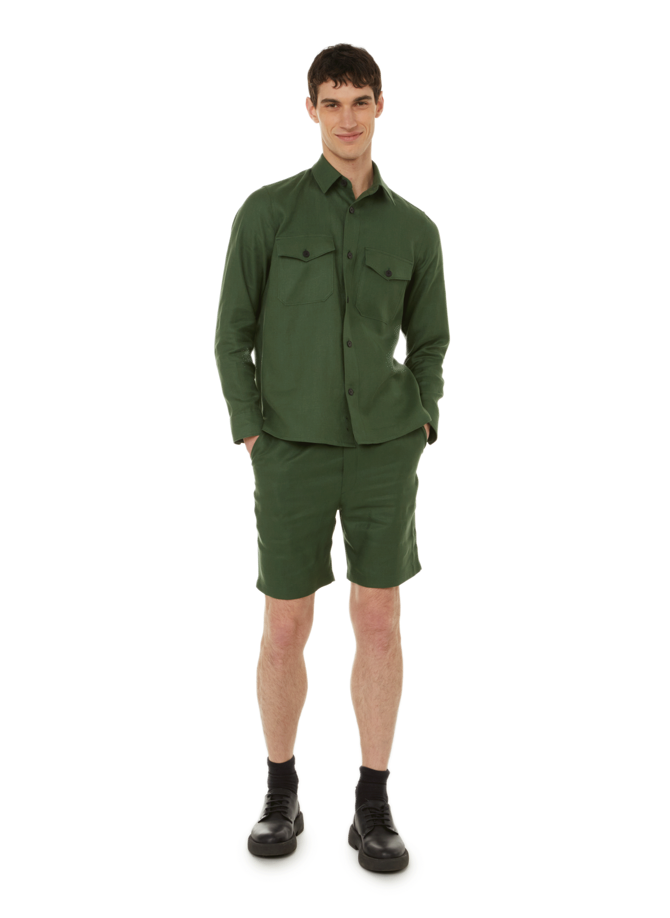 Short en coton EDITIONS 102 Kaki