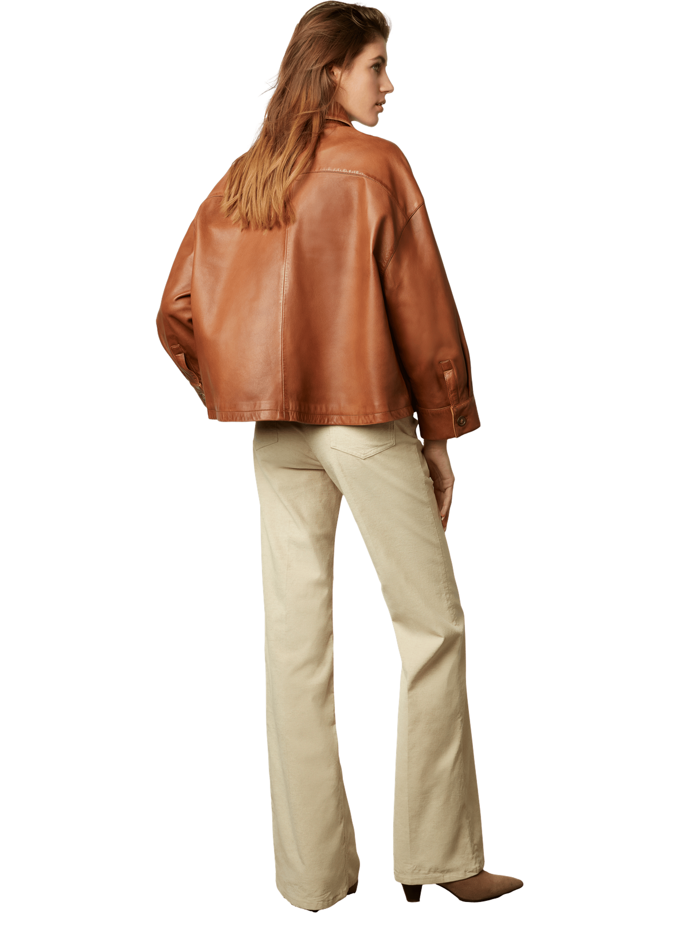 Veste courte en cuir - jocya GERARD DAREL Marron