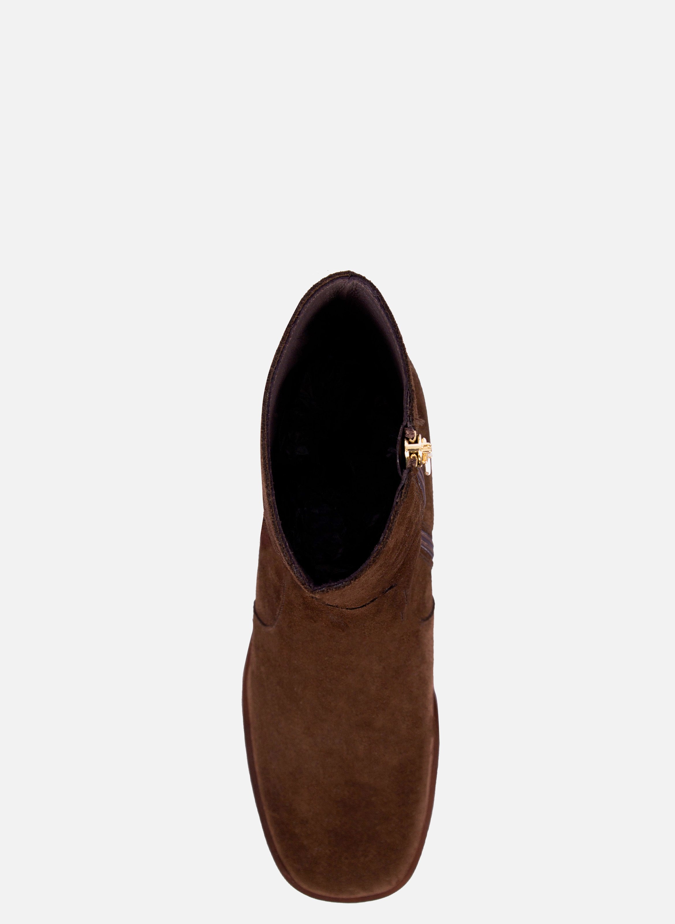 Bottines plateforme cuir daim JULES & JENN Marron