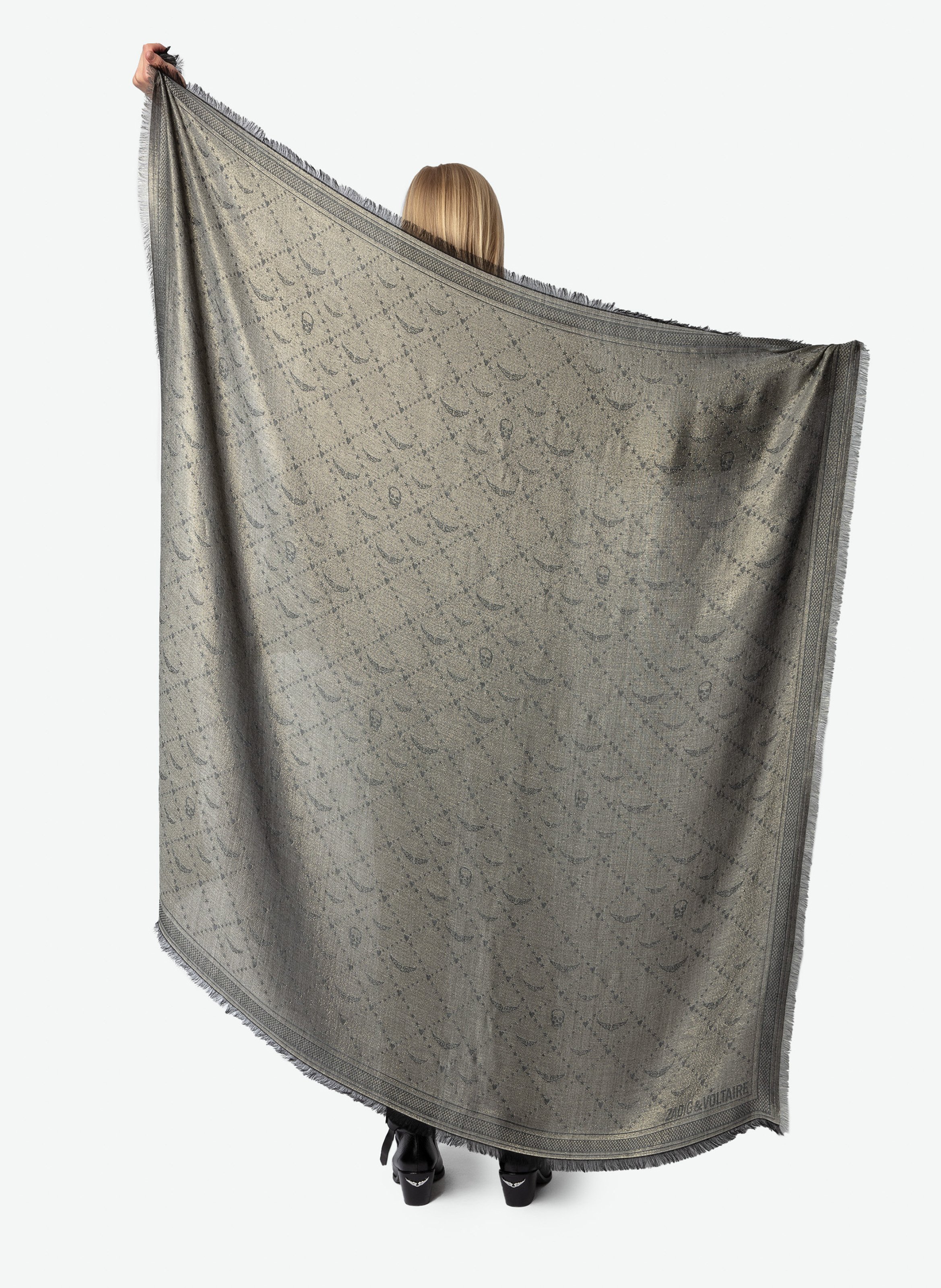Foulard à motifs glenn ZADIG&VOLTAIRE Gris