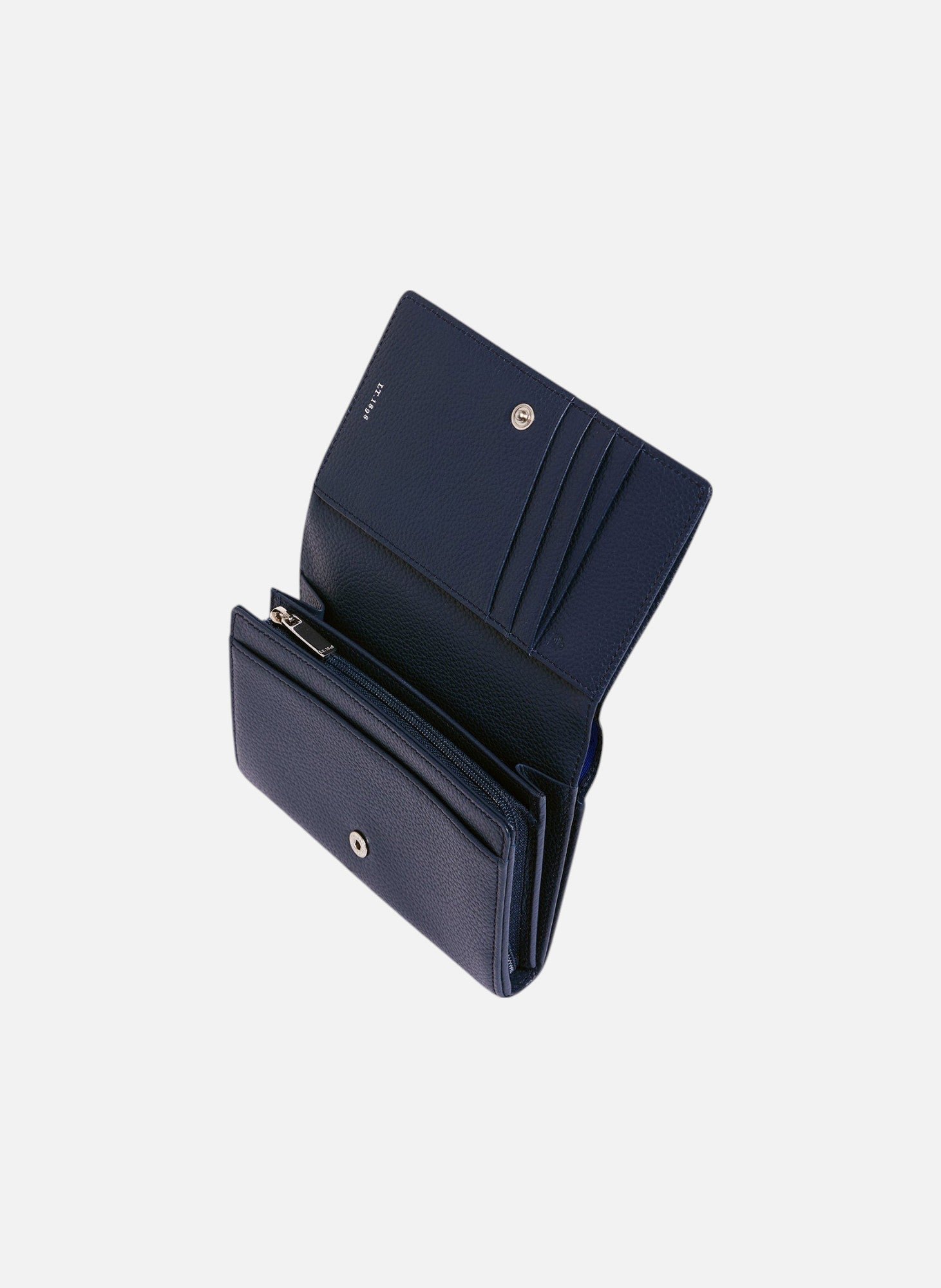 Portefeuille emilie en cuir grainé LE TANNEUR Bleu