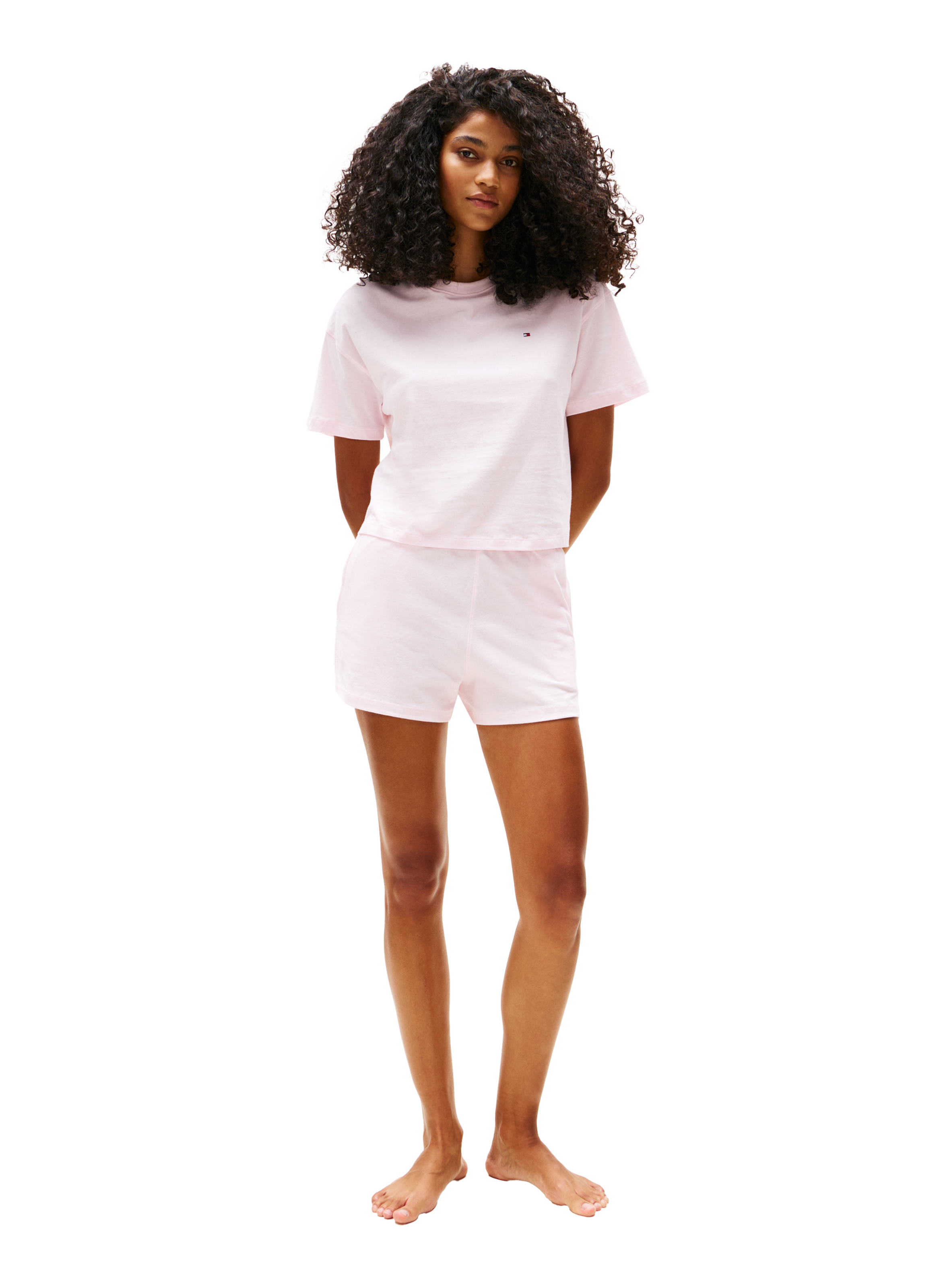Ensemble pyjama short à logo TOMMY HILFIGER Rose