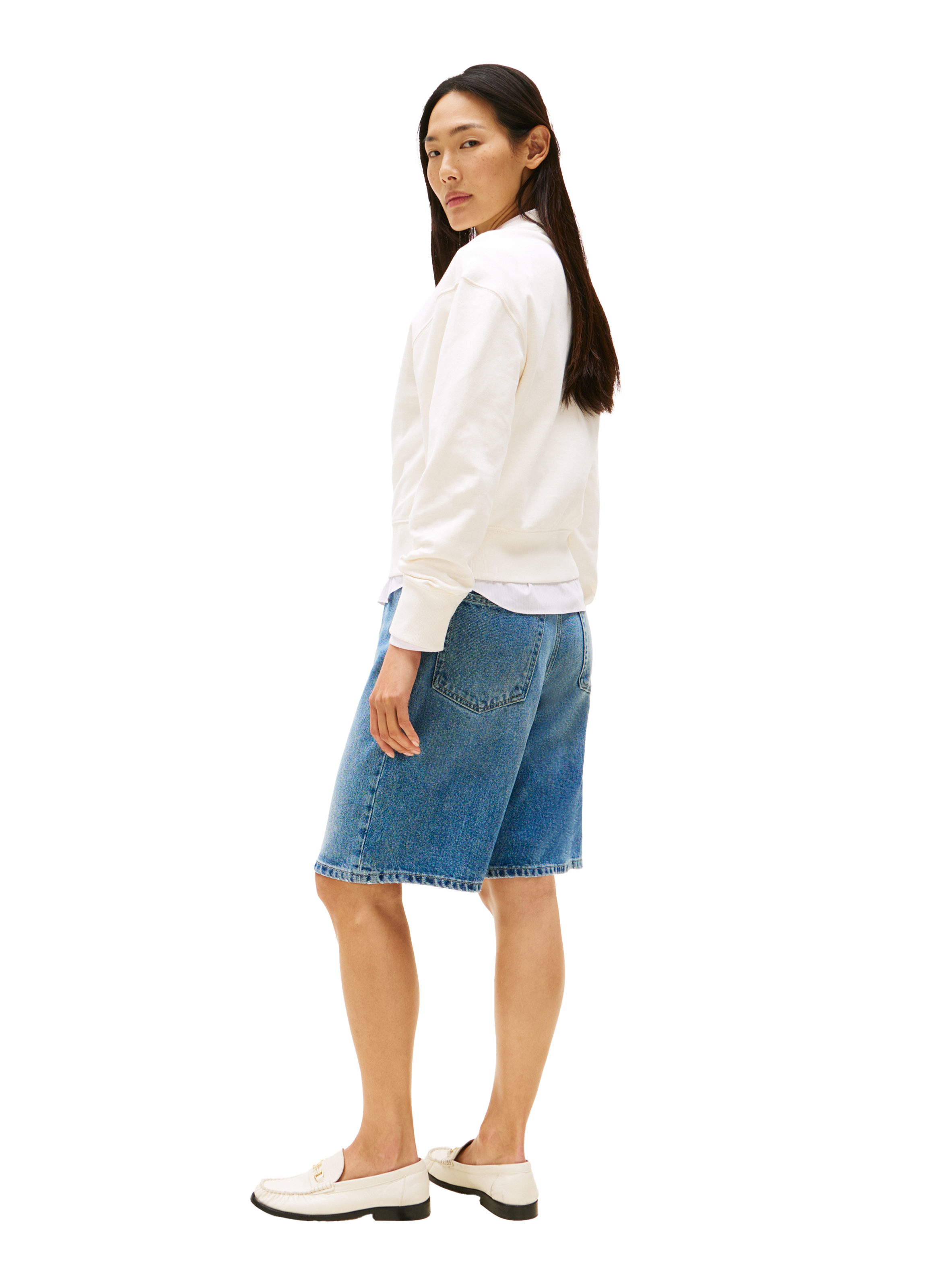 Oversized sweatshirt in blended cotton. TOMMY HILFIGER White