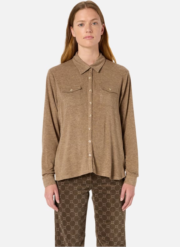 Chemise en jersey - honorine Marron by GERARD DAREL GERARD DAREL Chemise en jersey - honorine Marron