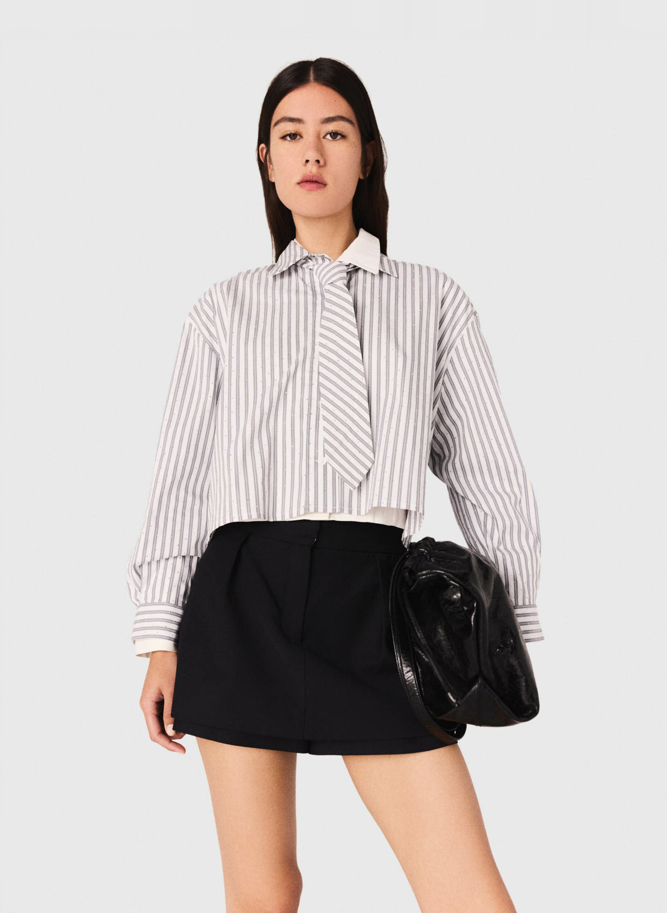 Chemise col classique en coton mélangé MAJE Beige