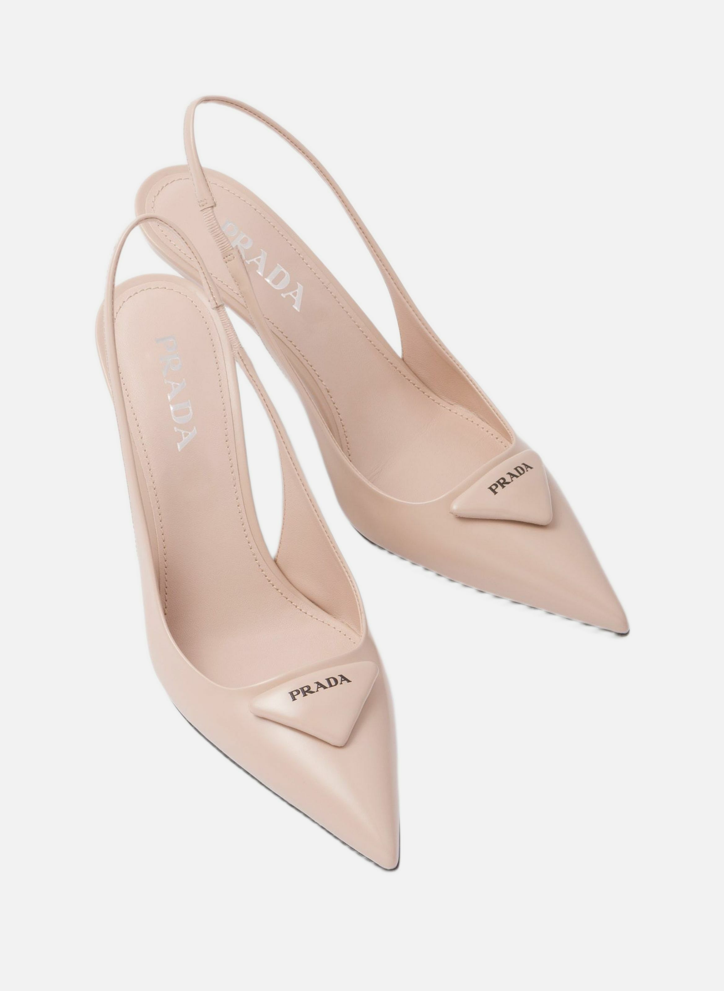 Escarpins à bride arrière en cuir brossé PRADA Rose