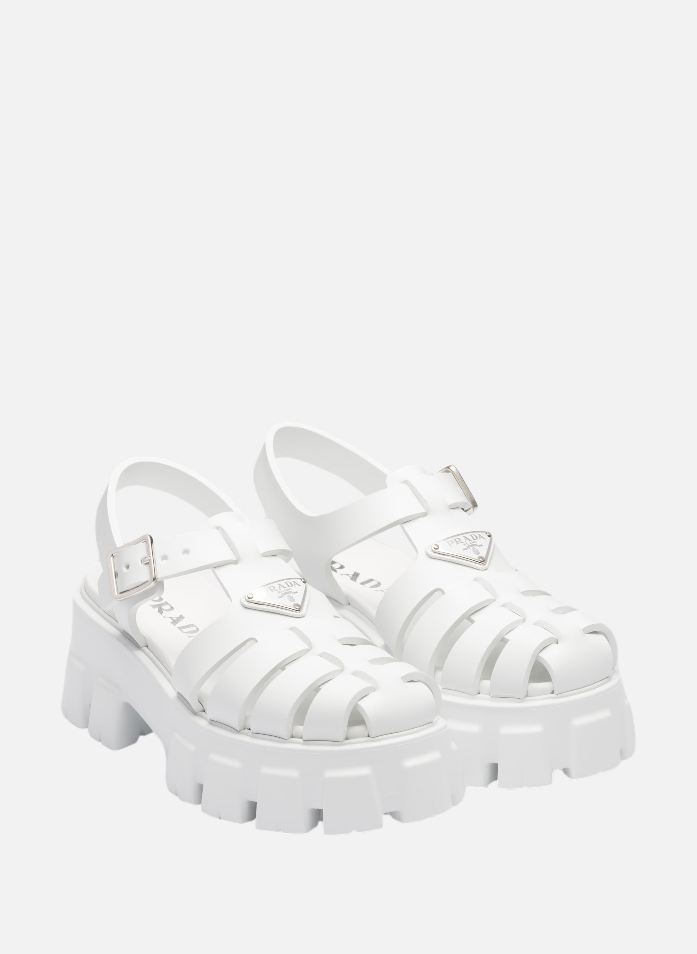 Sandales monolith en gomme PRADA Blanc