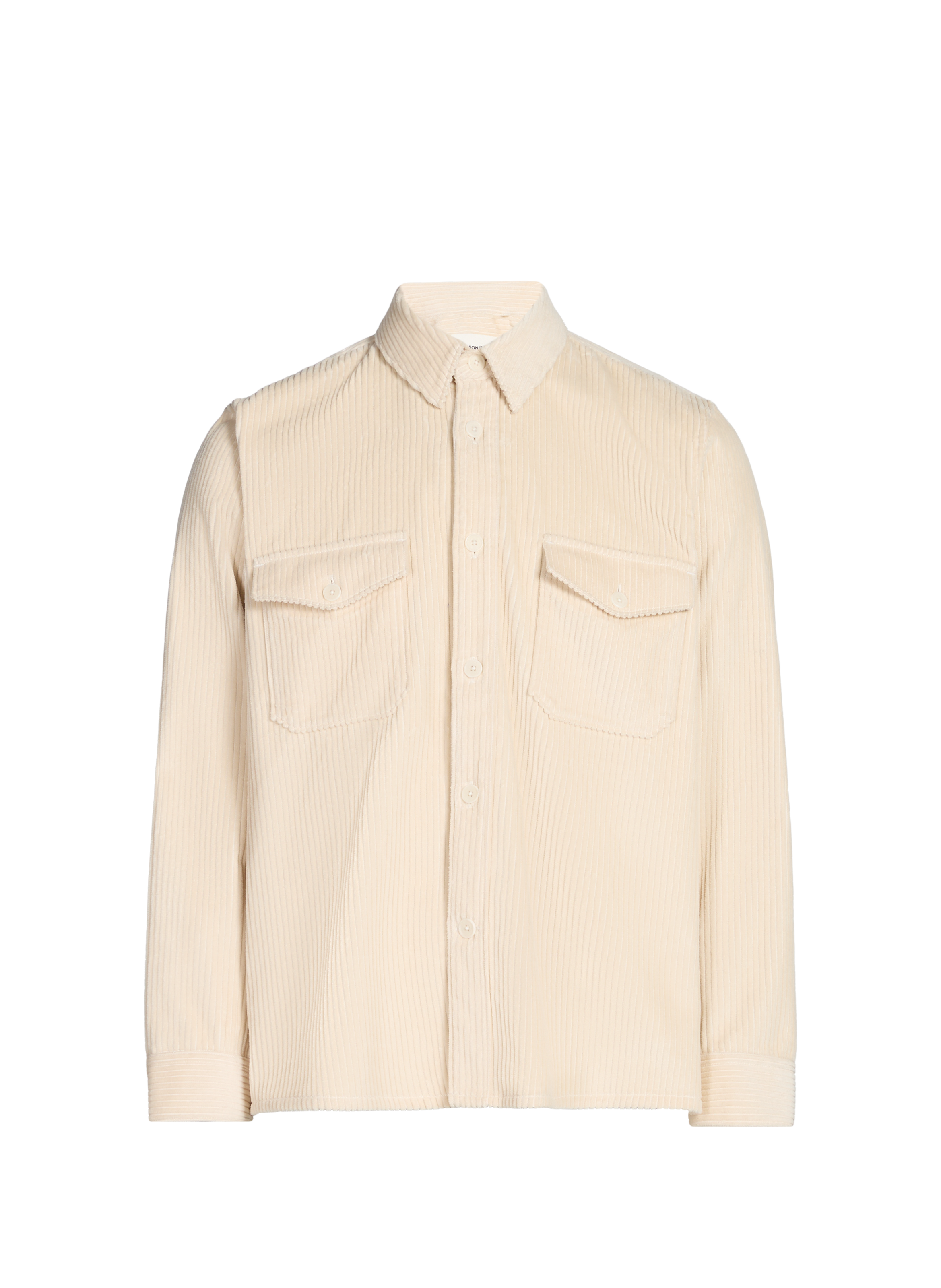 Overshirt with classic collar in cotton corduroy. SAISON 1865 Beige