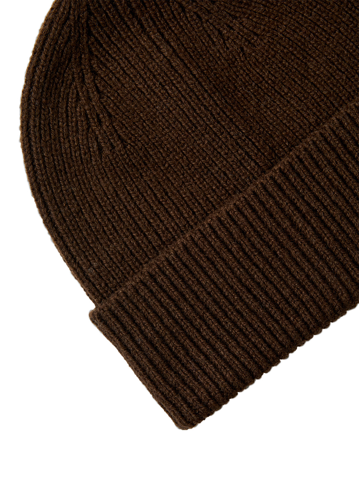 Ribbed wool beanie SELECTED Brown