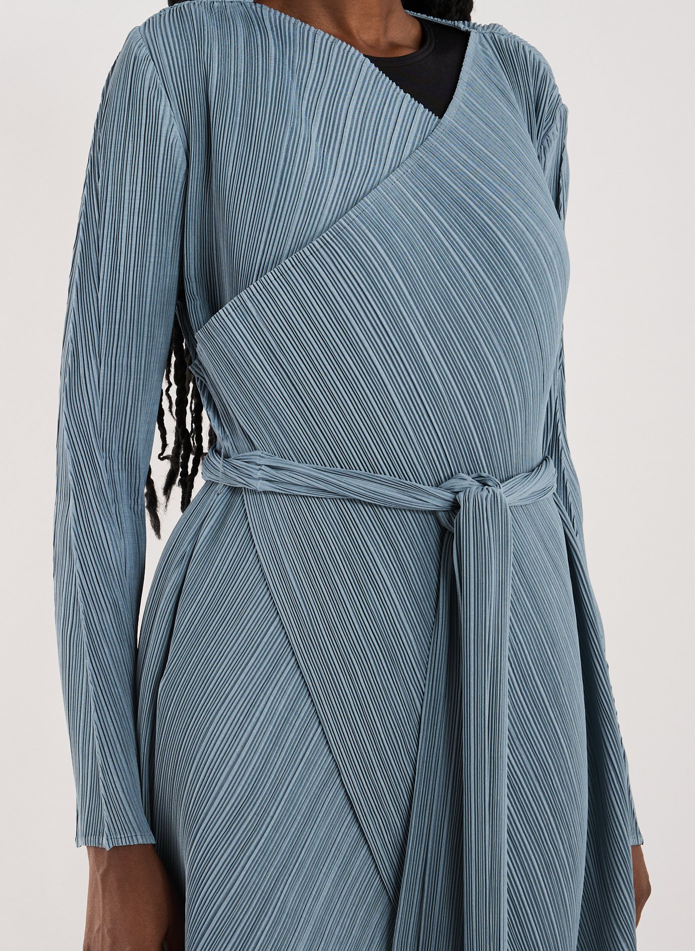 Veste évasée aspect plissé ADOLFO DOMINGUEZ Gris