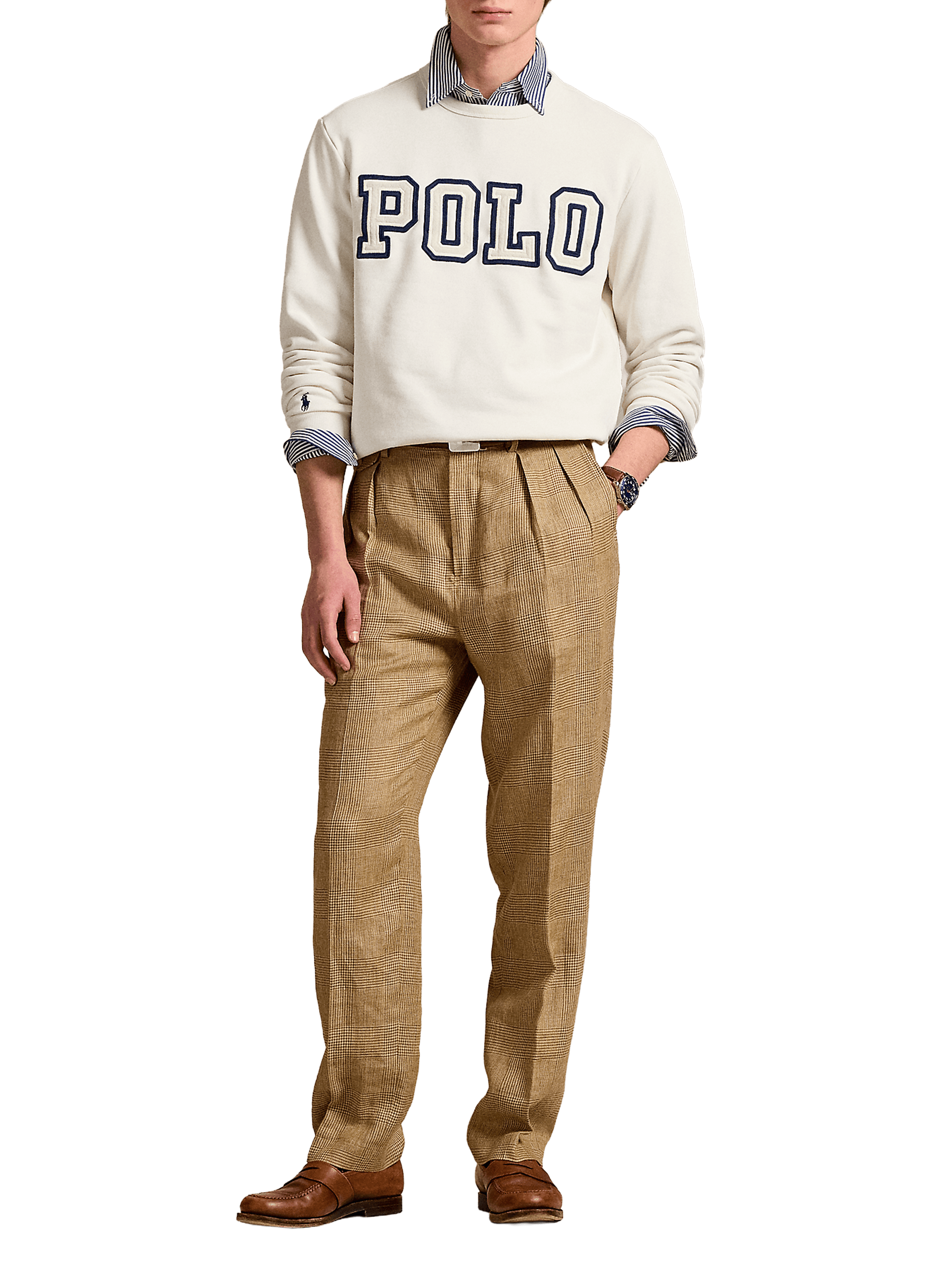 Straight round neck sweatshirt in blended cotton POLO RALPH LAUREN White