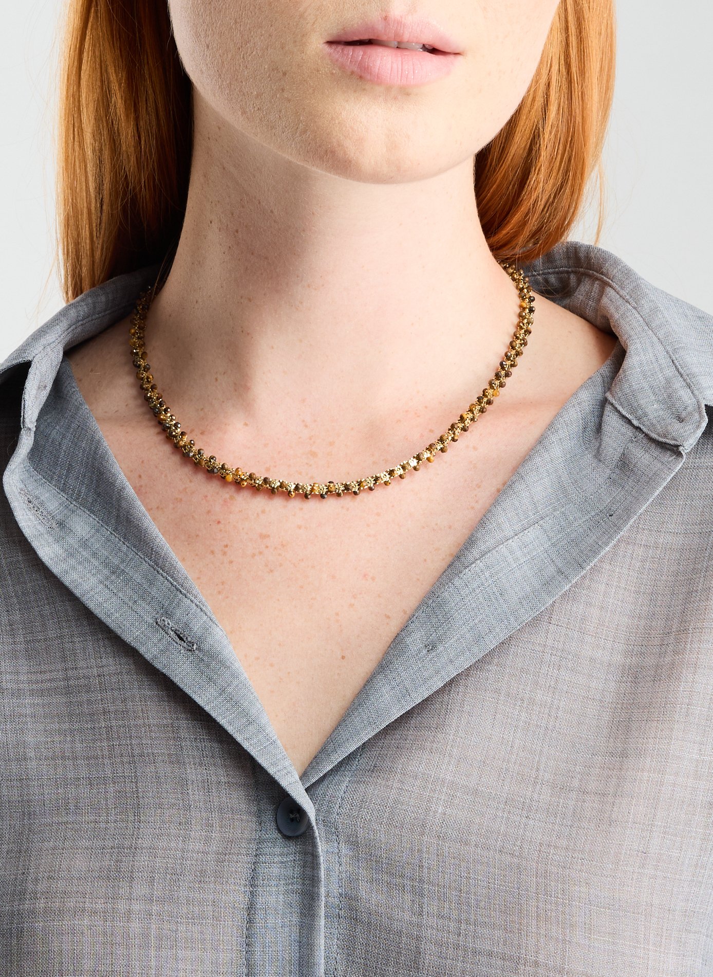 Collier avec pierres AU PRINTEMPS PARIS Marron