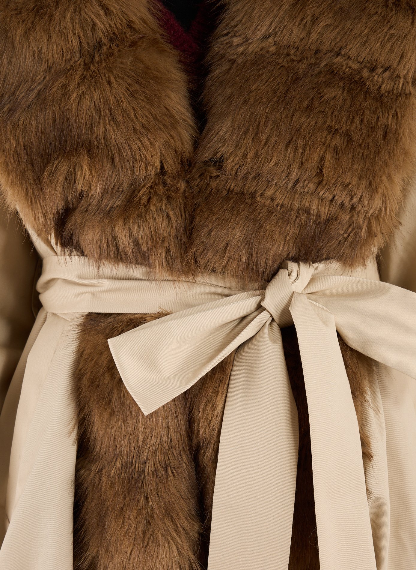 Veste d'exterieur à col fourré ROTATE Beige