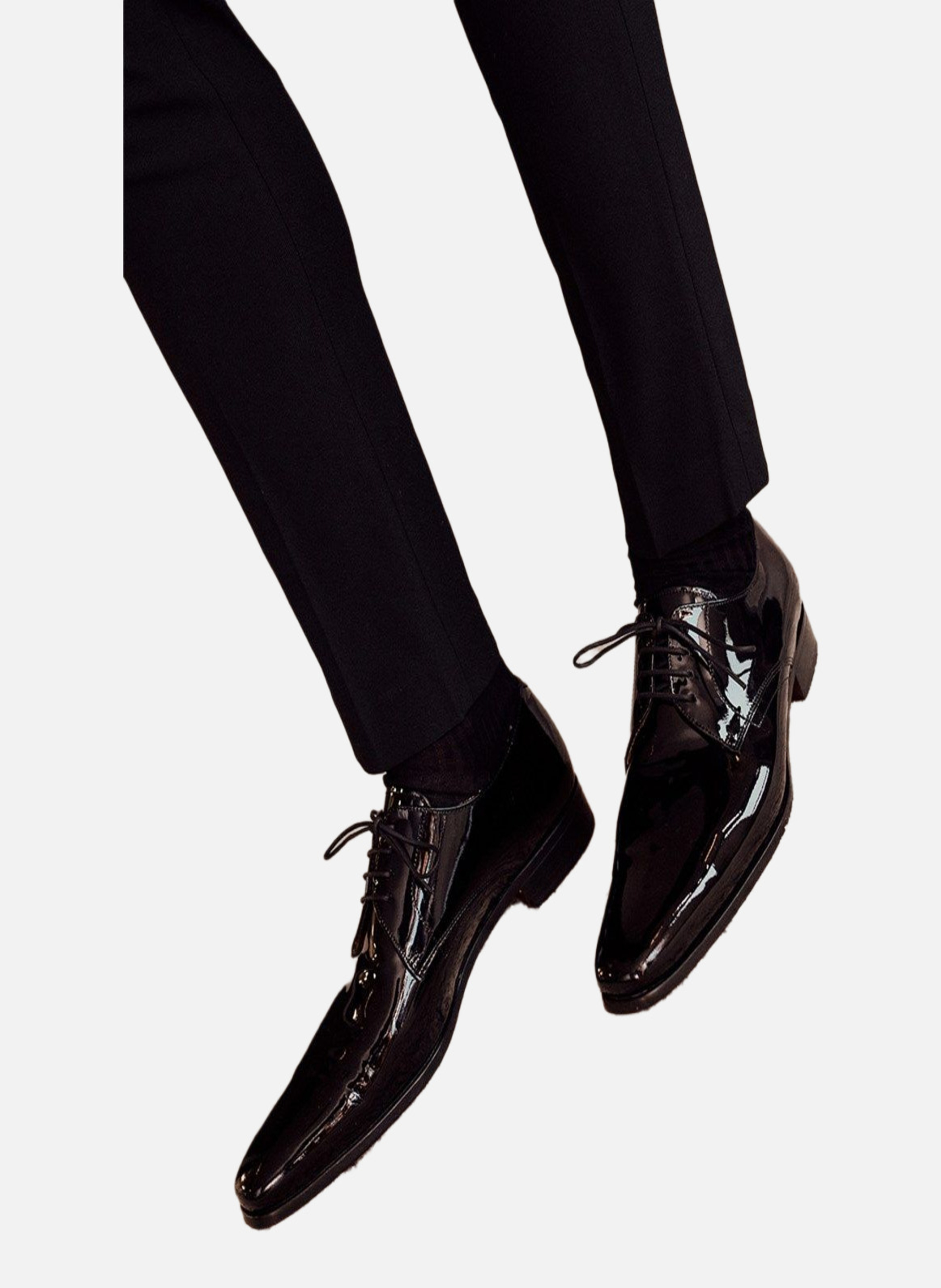 Derby cuir vernis campoli FINSBURY Noir