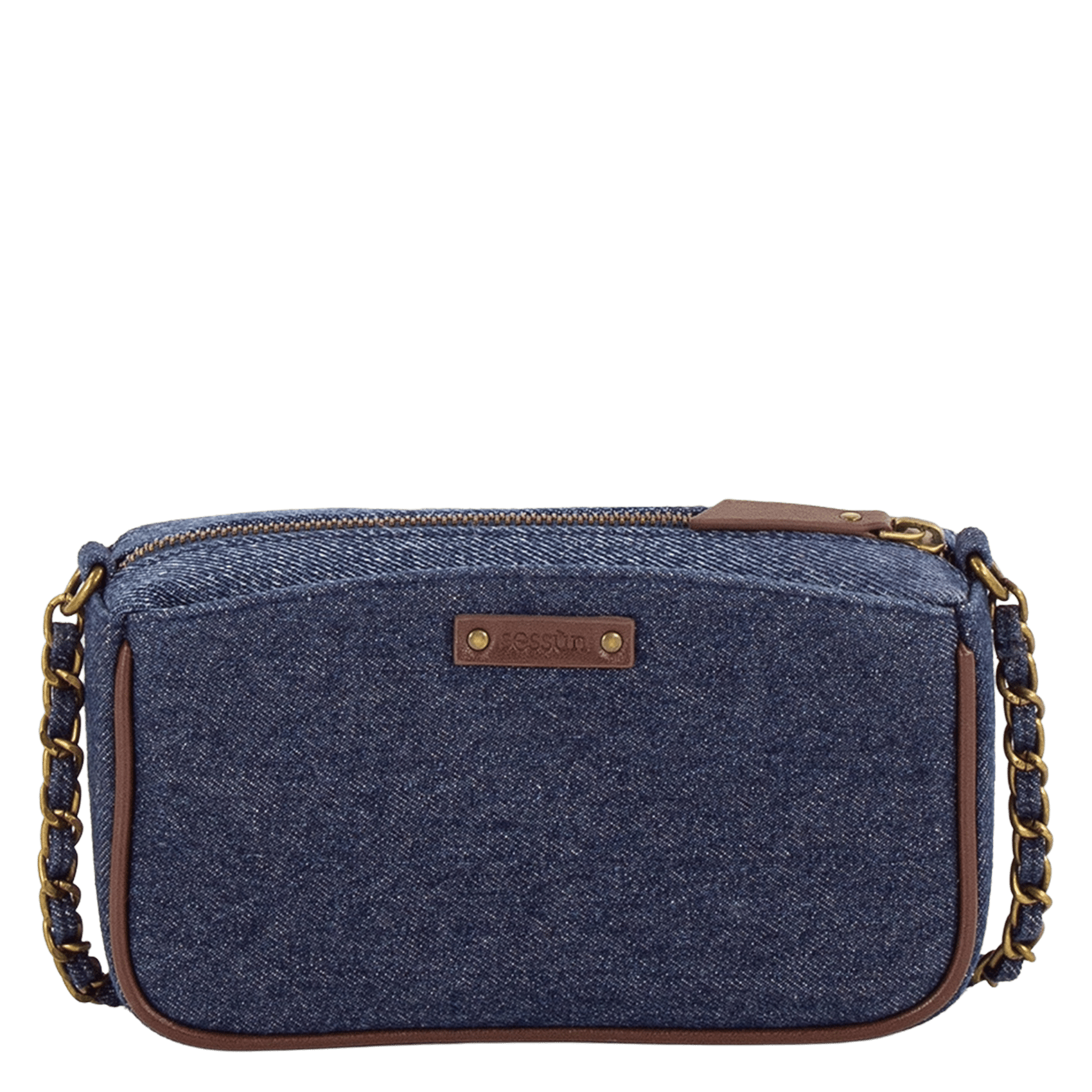 Sac bandoulière tressé en jean divinou SESSUN Bleu