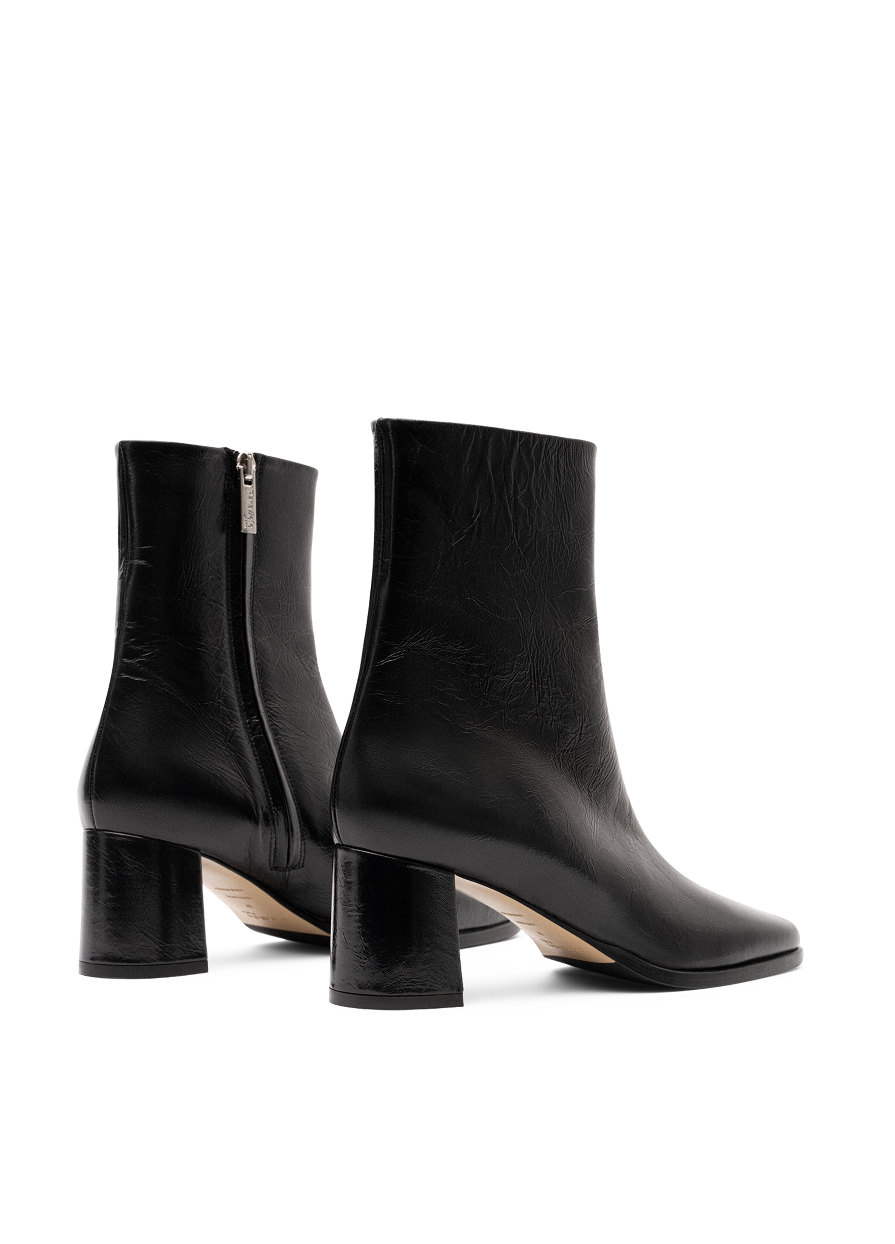 Bottines carlo en nappa craquele PARALLELE Noir