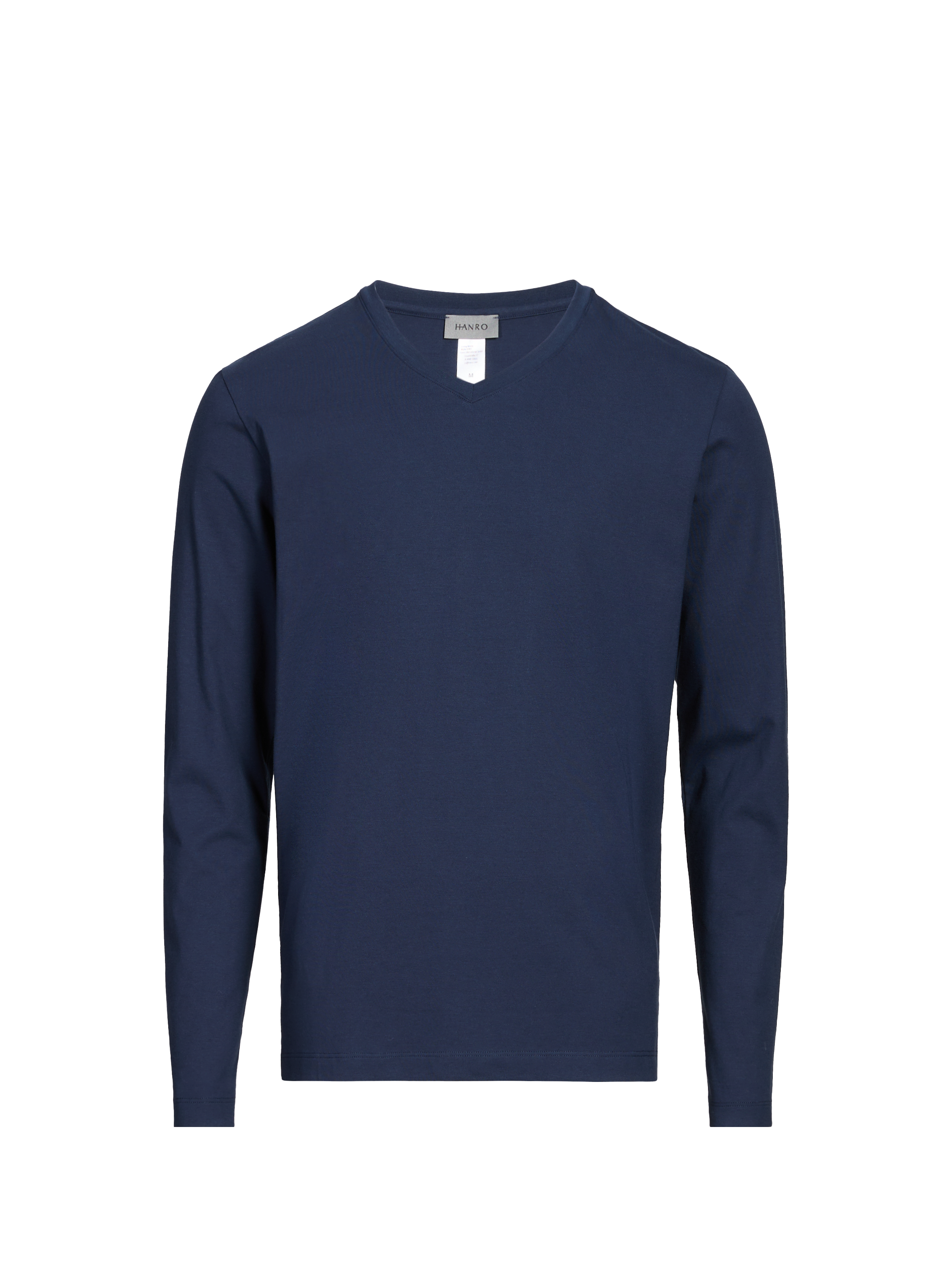 HANRO Long-sleeved cotton T-shirt Blue