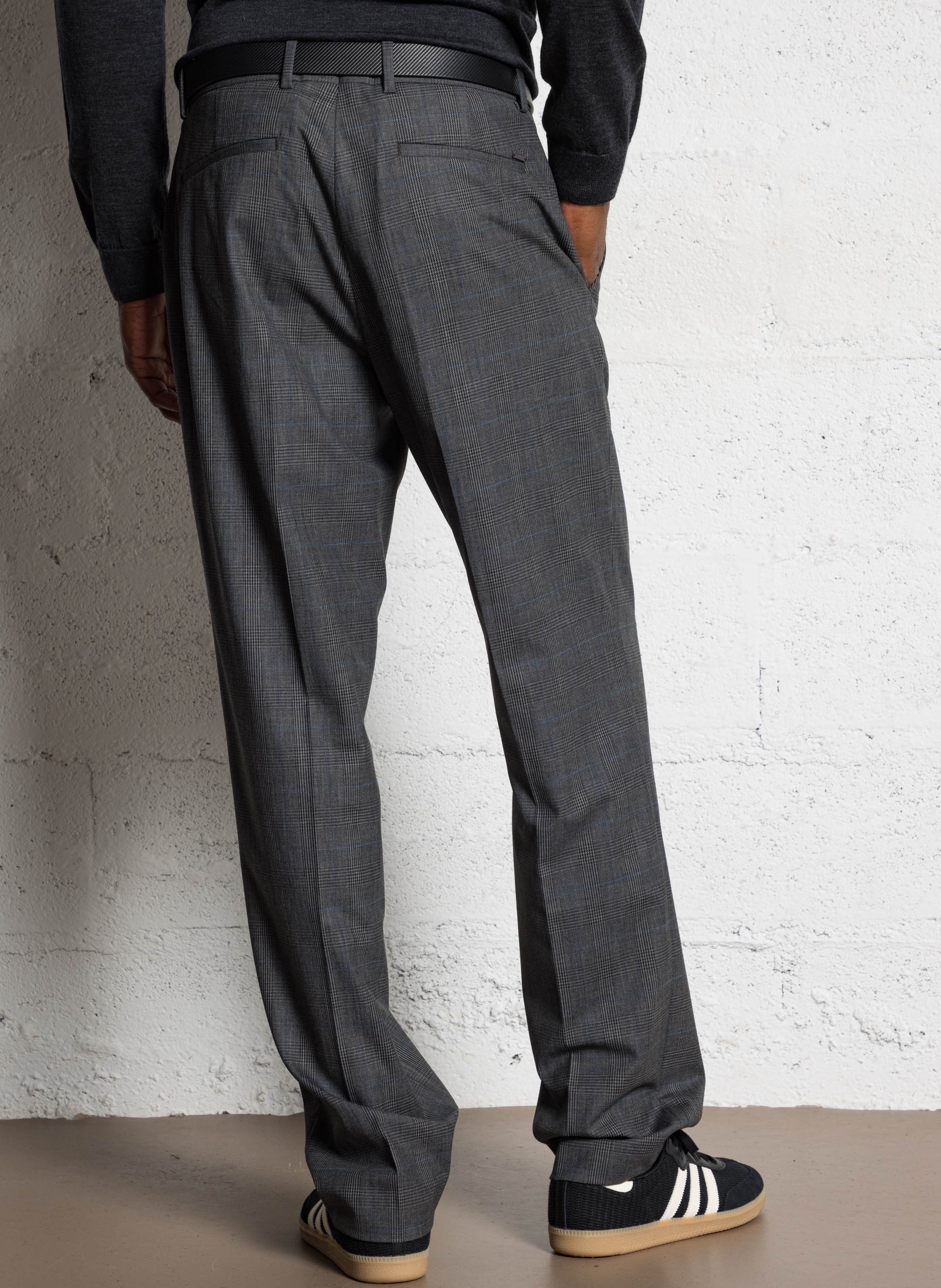 Pantalon de costume à carreaux IKKS Gris