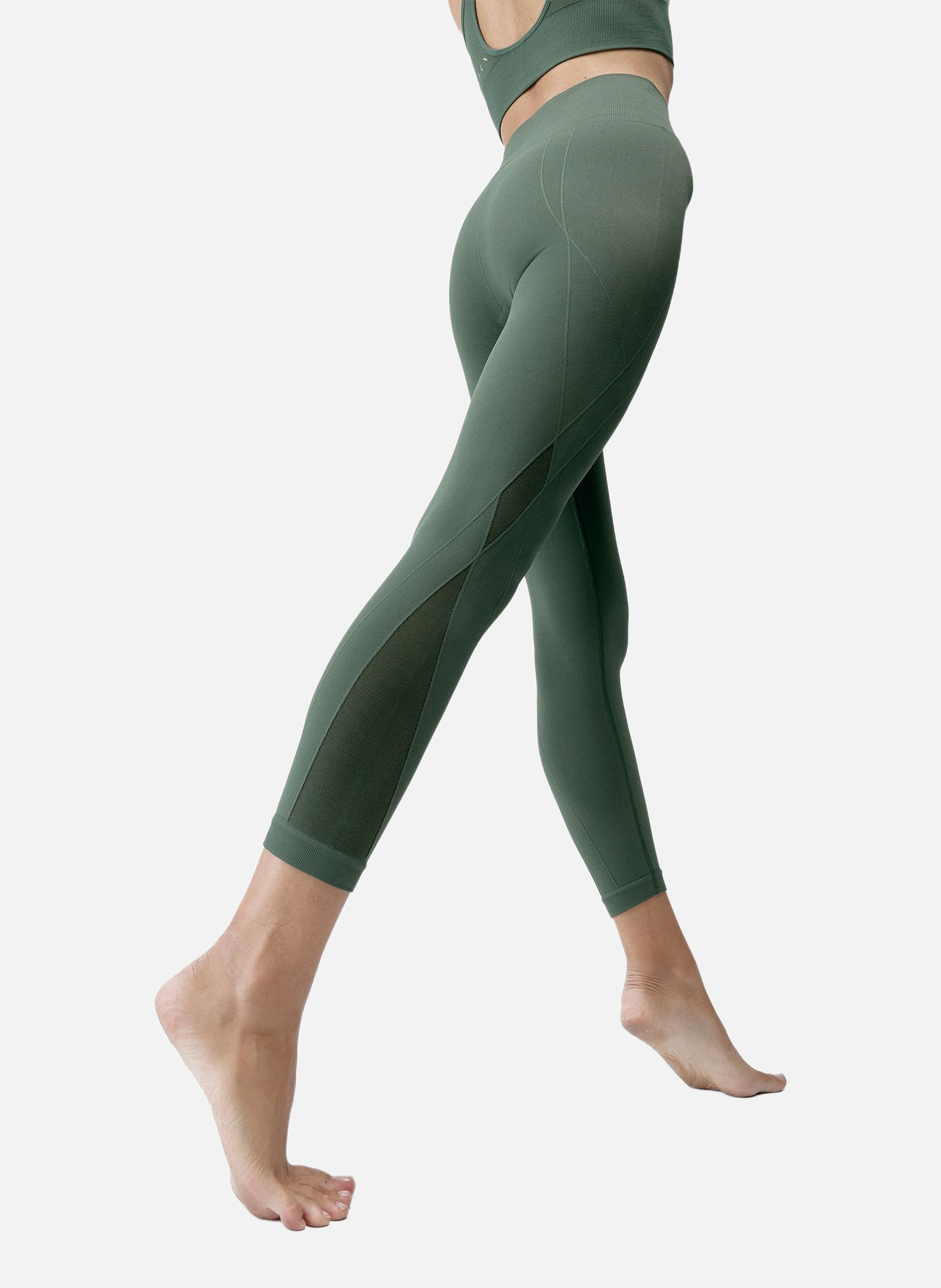 Legging de sport 7/8 seamless malala BORN LIVING YOGA Kaki