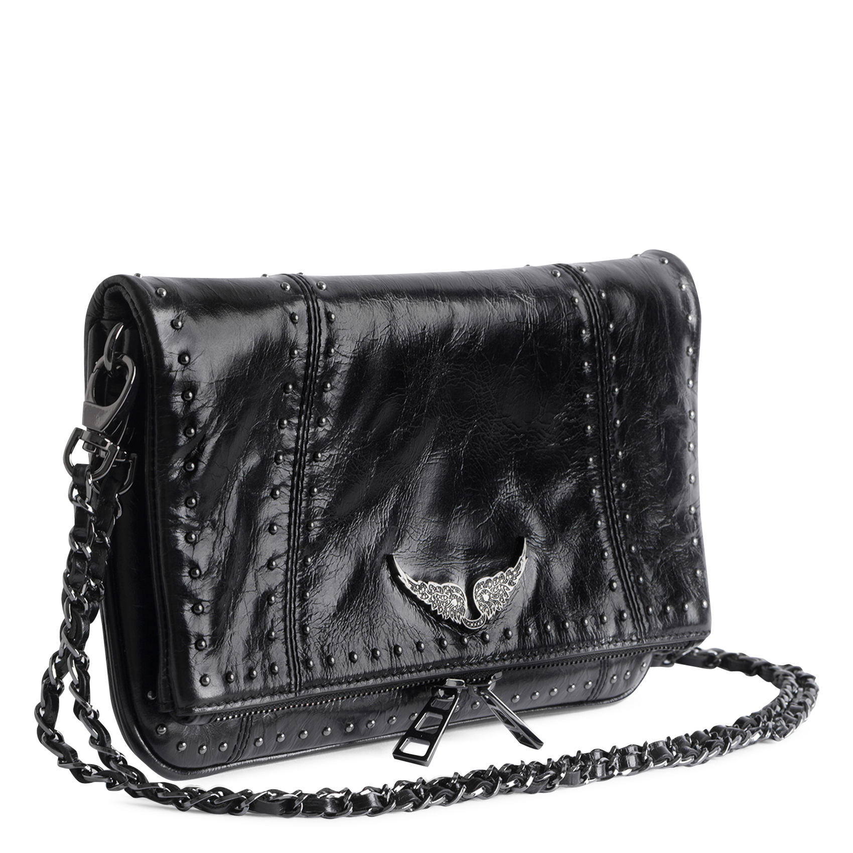 Pochette en cuir rock ZADIG&VOLTAIRE Noir