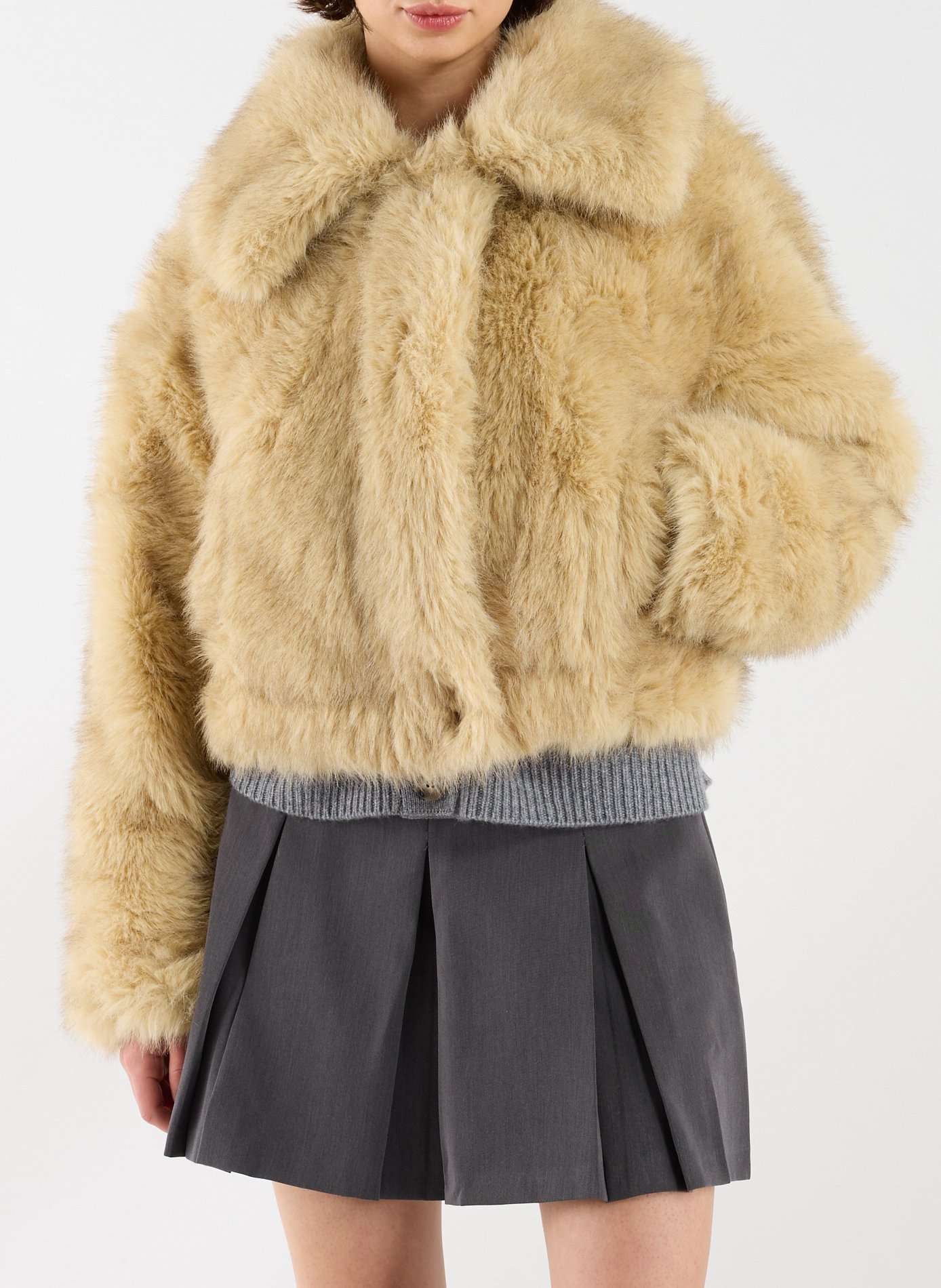 Kurzmantel aus Kunstpelz TOPSHOP Gelb