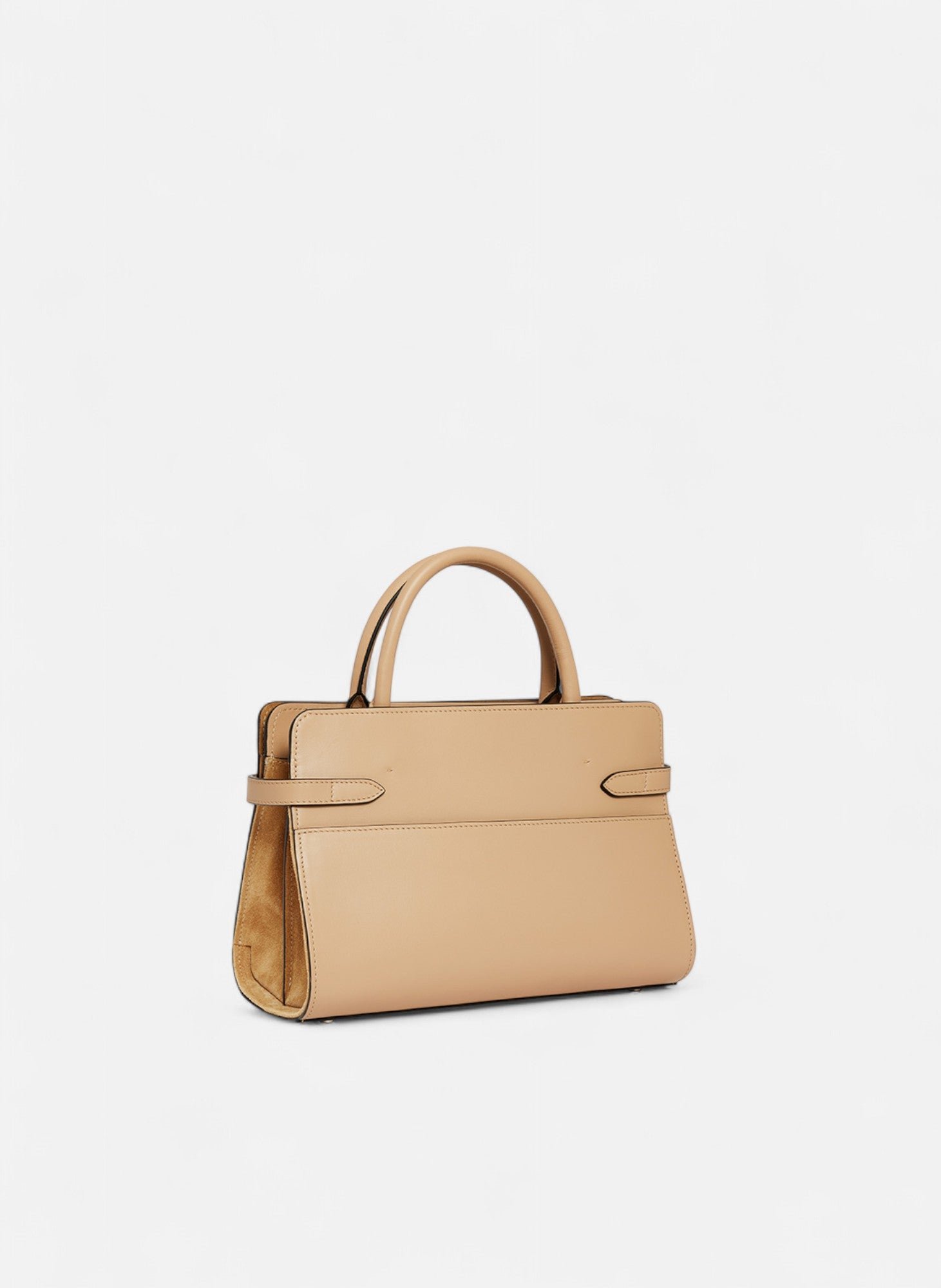 Sac à main moyen modèle emie en cuir lisse et nubuck LE TANNEUR Beige