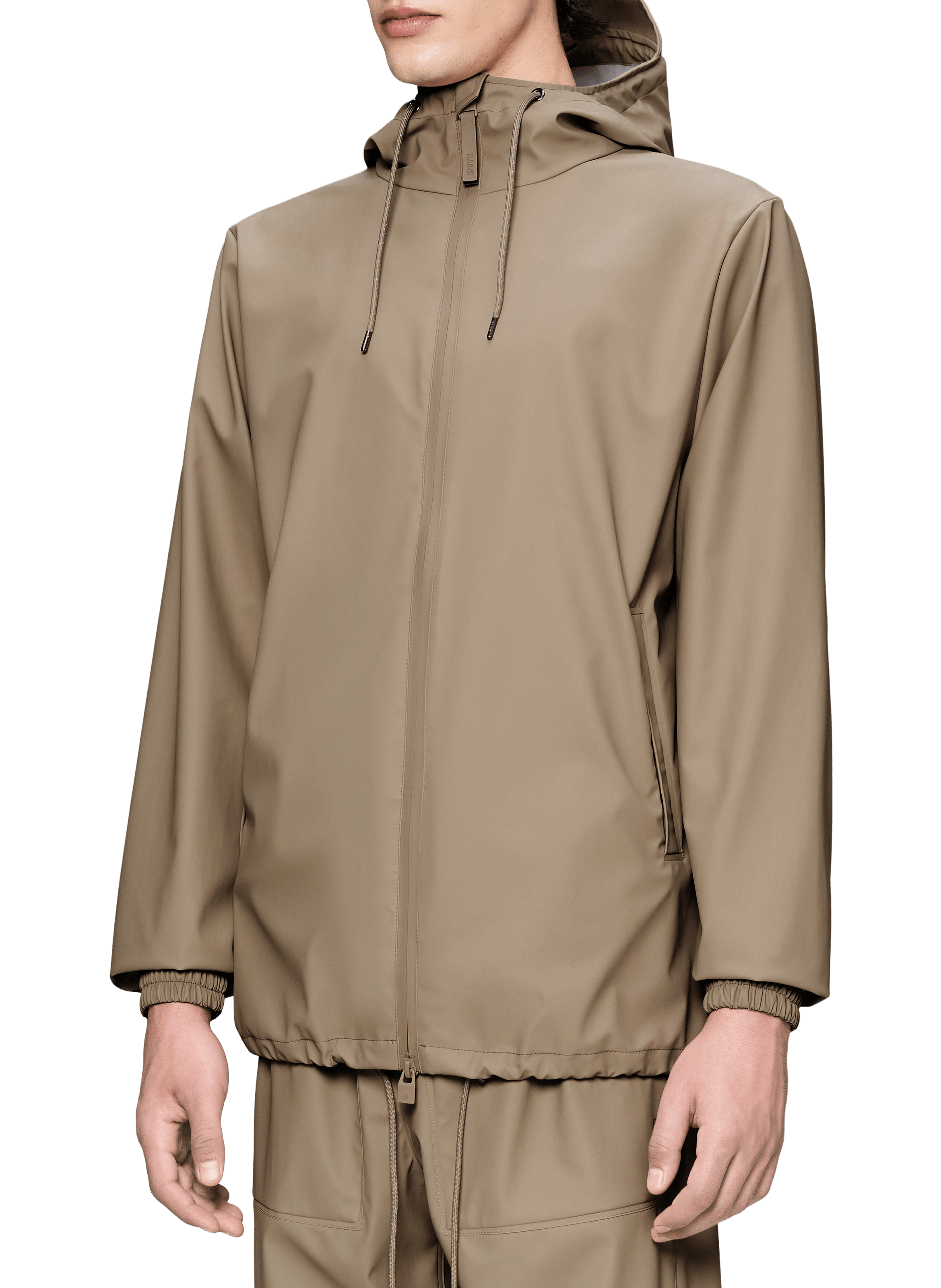 Veste imperméable à capuche RAINS Beige