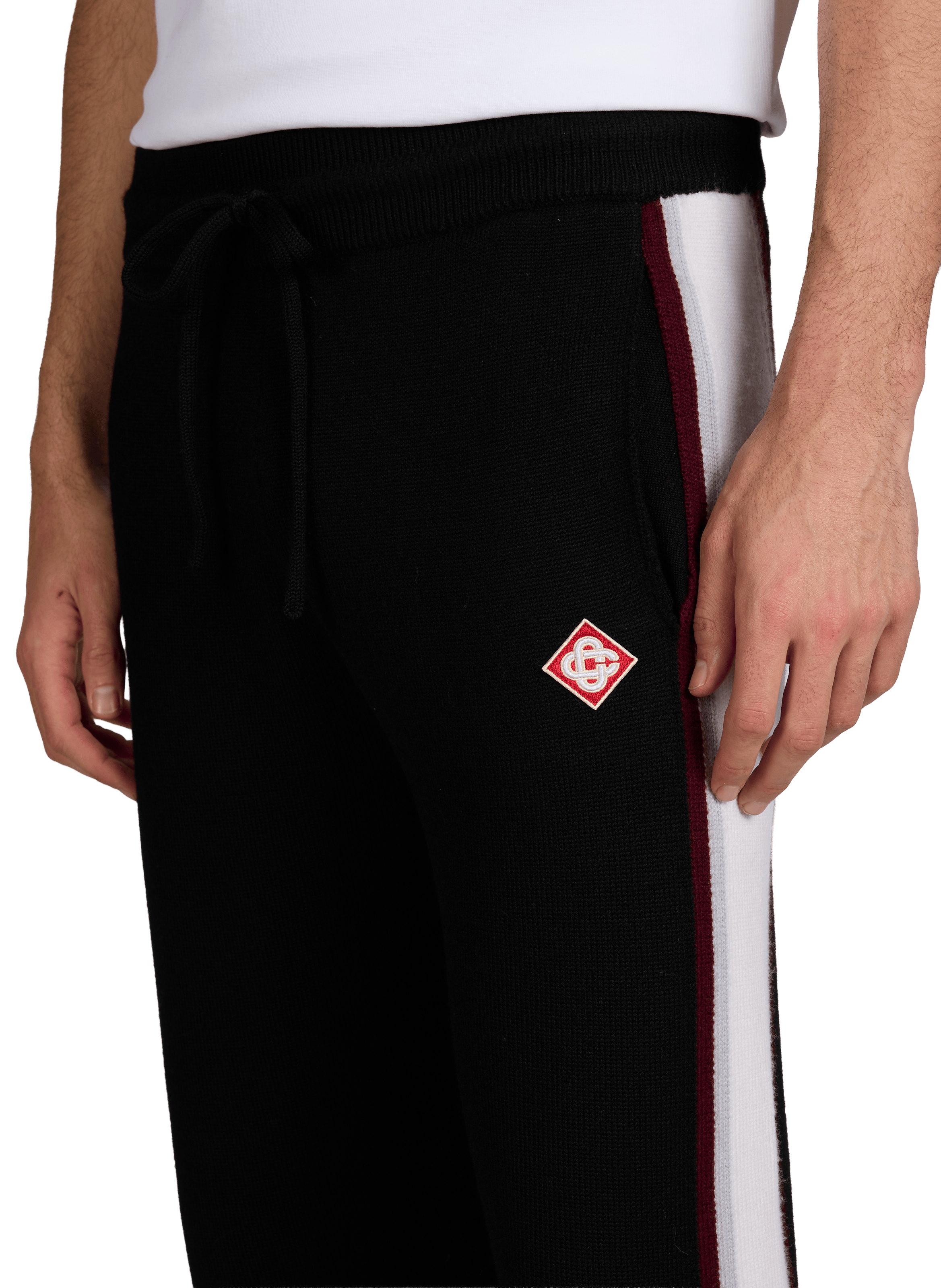 Pantalon maille droit en laine mérinos CASABLANCA PARIS Noir