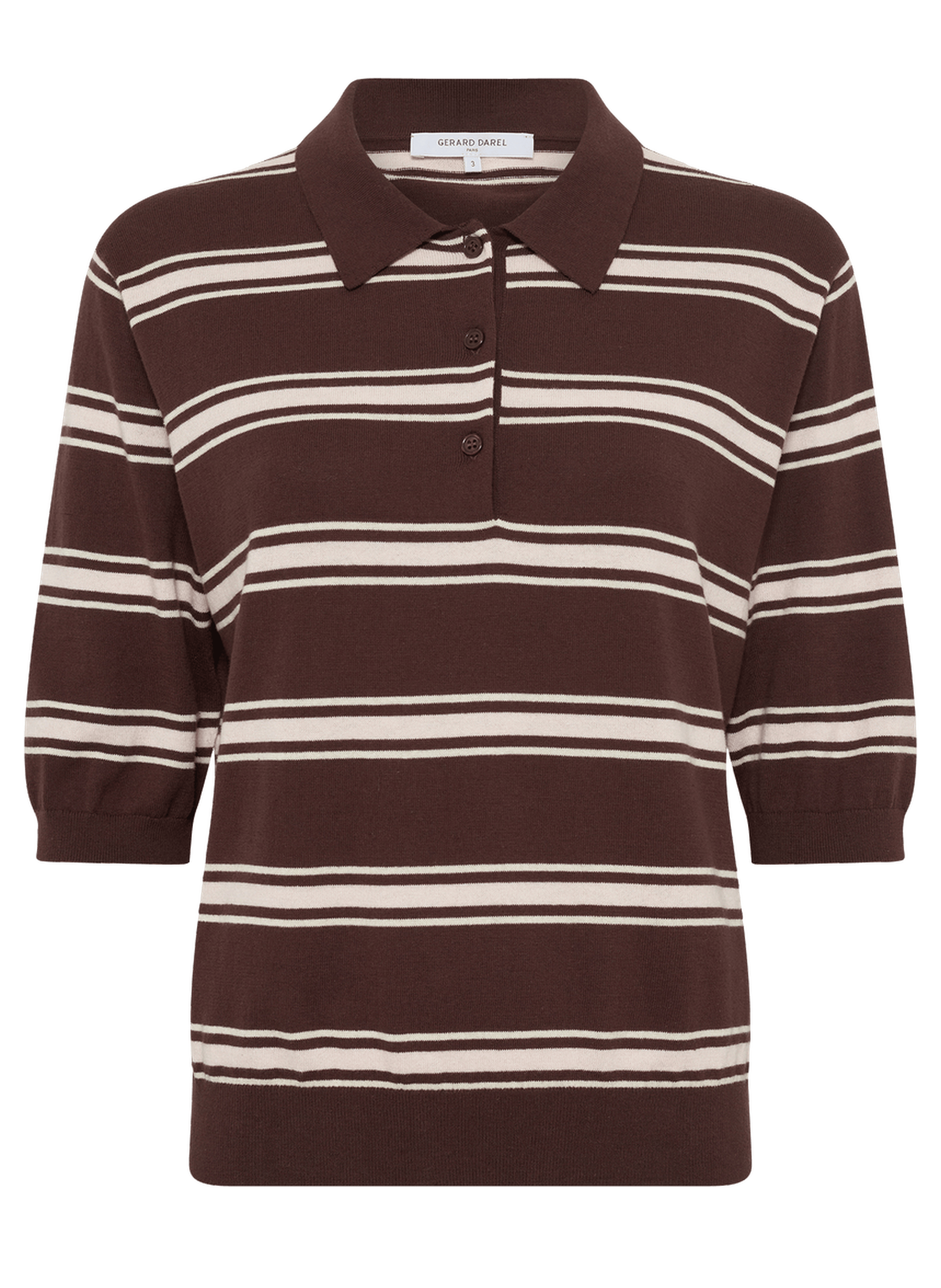 Polo rayé à manches courtes - leila GERARD DAREL Marron