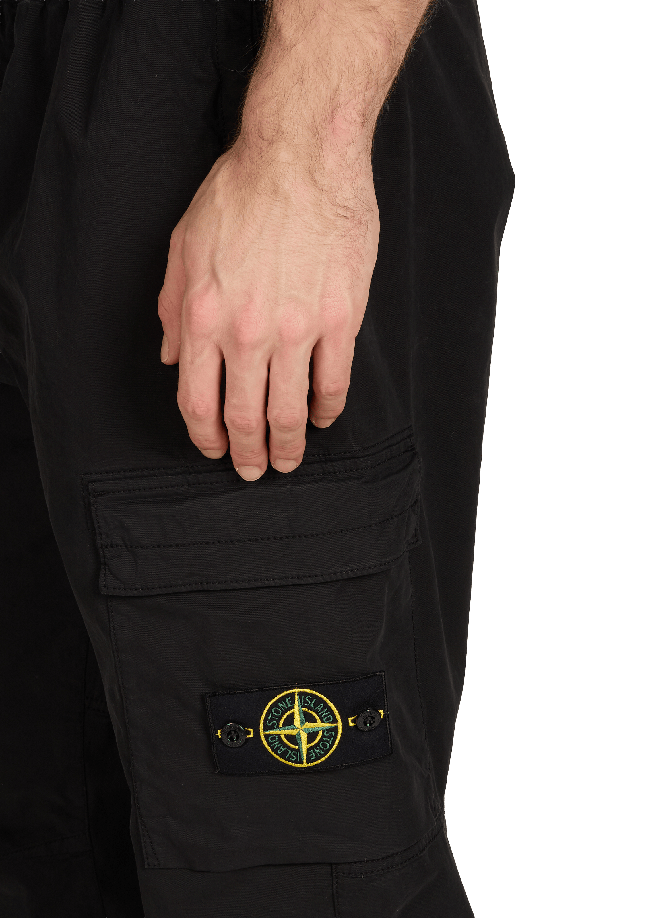 Pantalon cargo en coton mélangé STONE ISLAND Noir