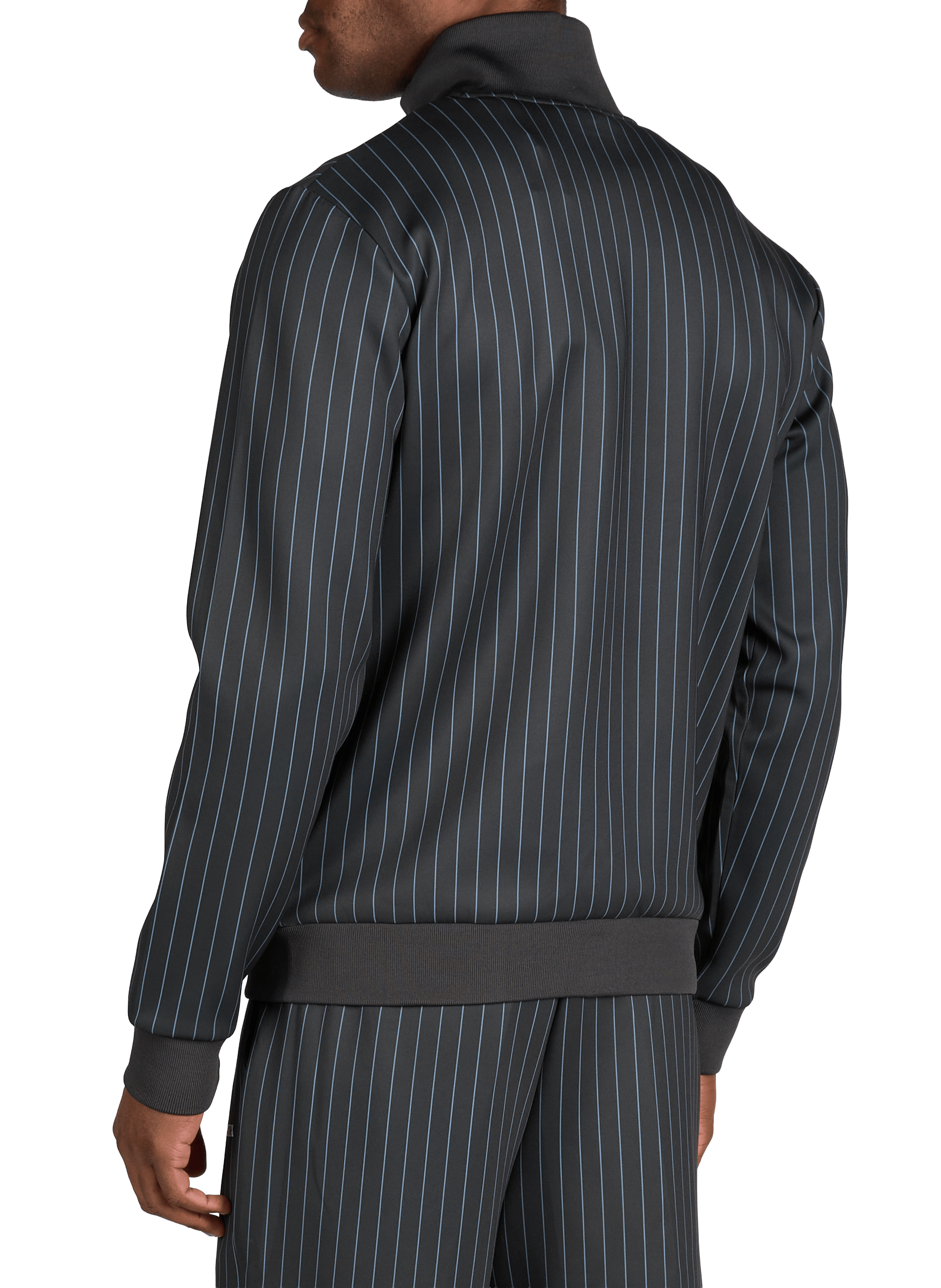 Veste droite rayée à col montant LES DEUX Gris