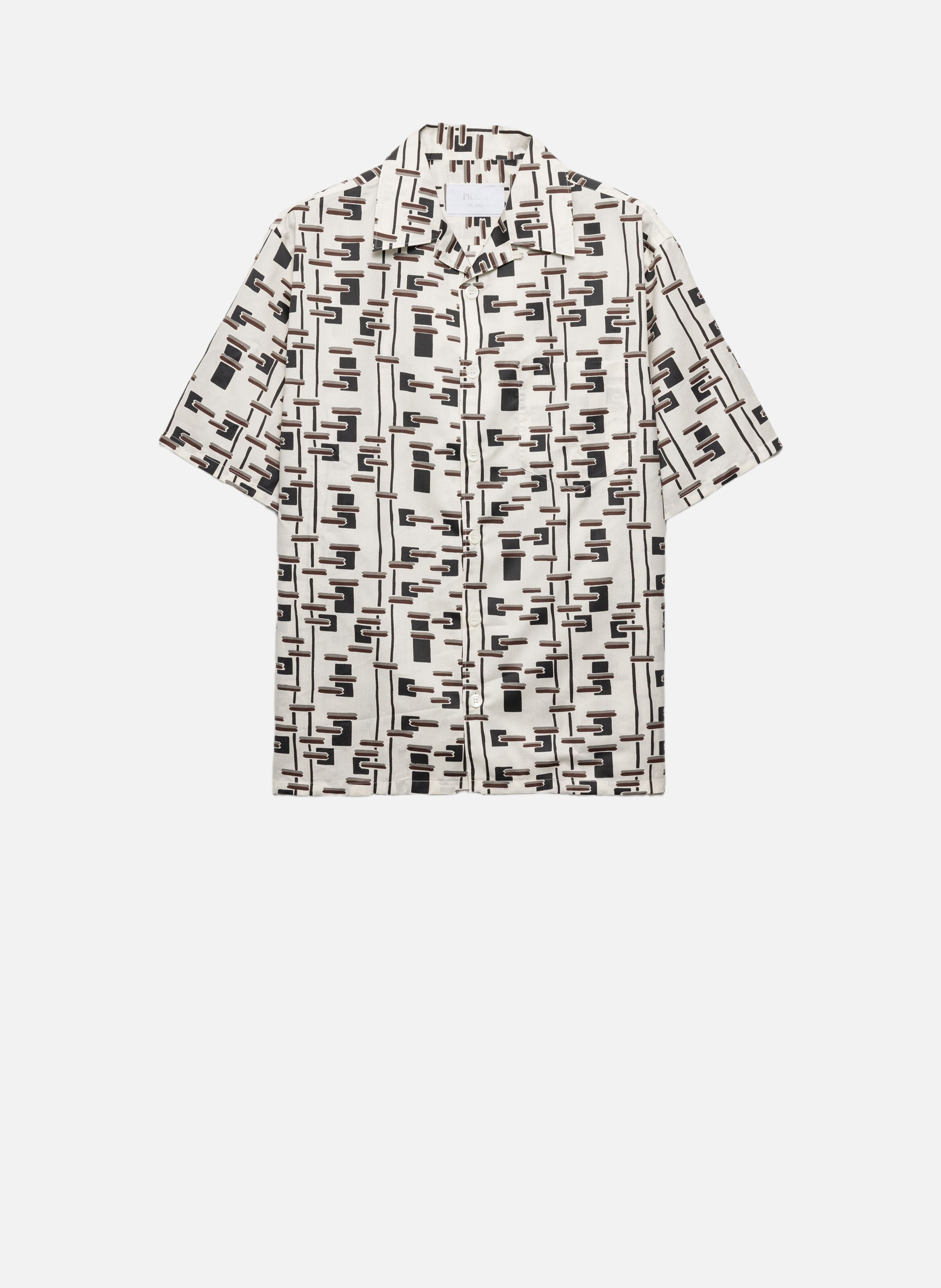 Chemise en mélange de coton imprimé PRADA Beige