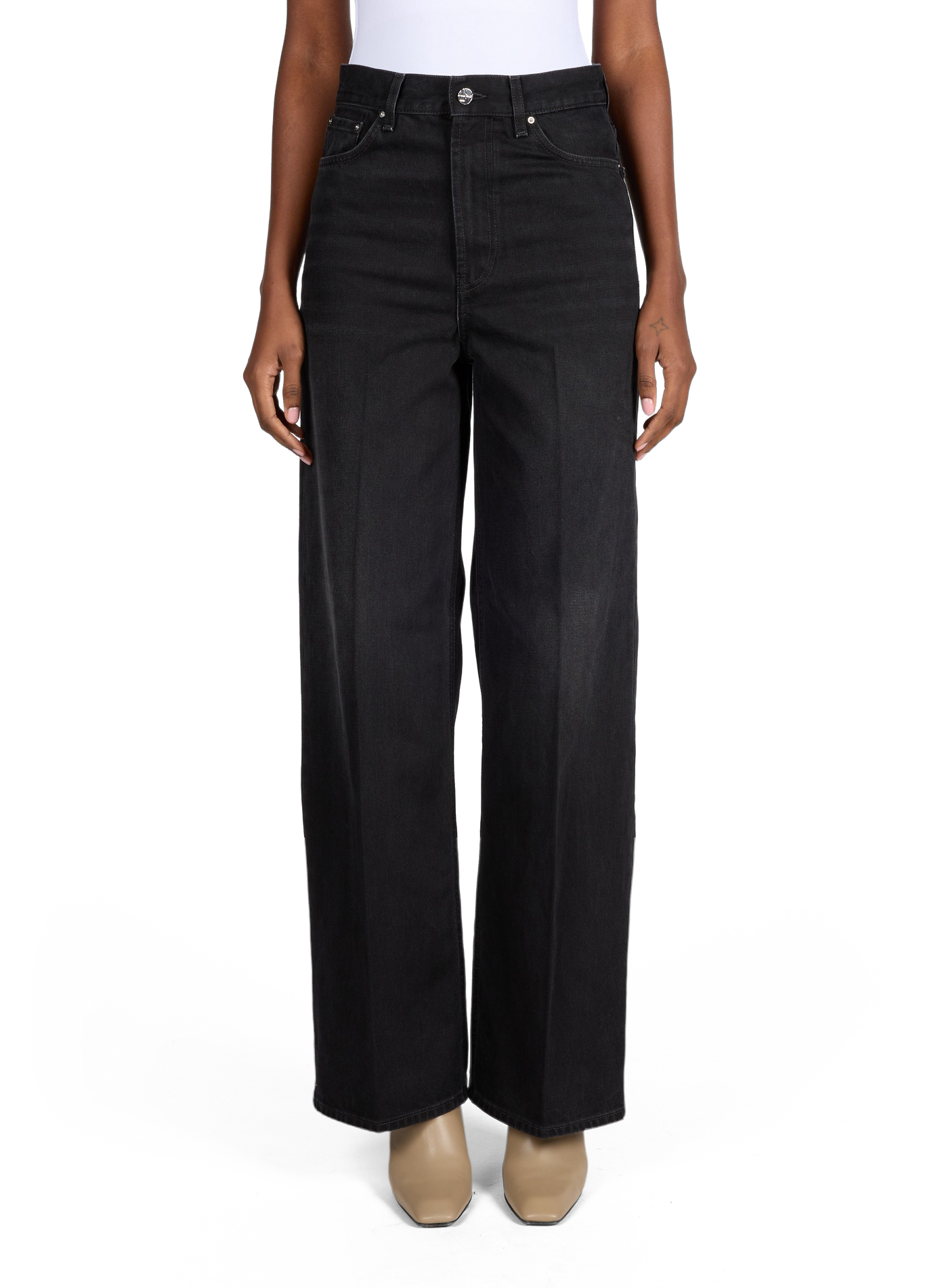 Jean Wide Leg en coton  TOTEME Noir