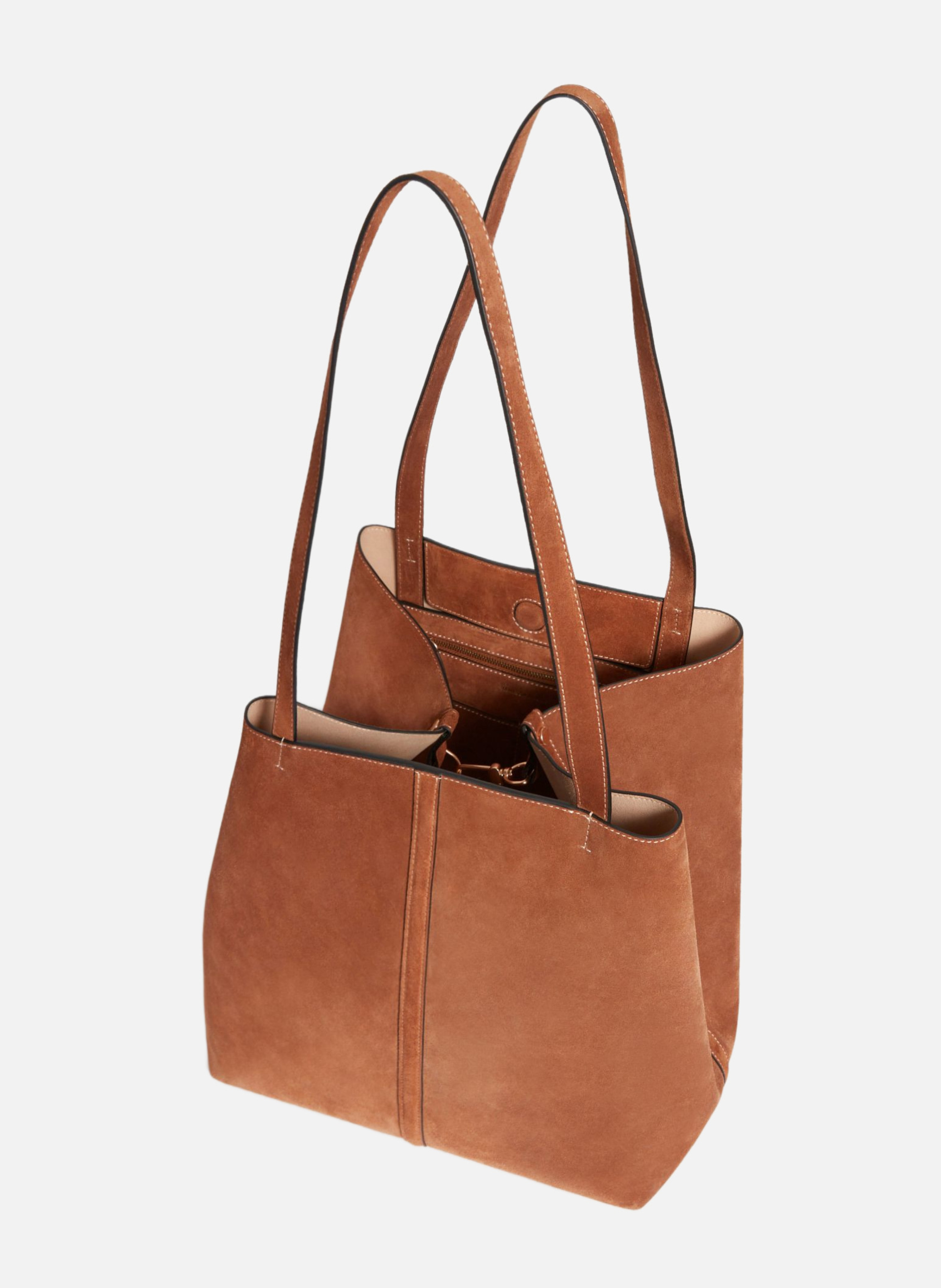 Grand cabas daily en cuir velours VANESSA BRUNO Marron