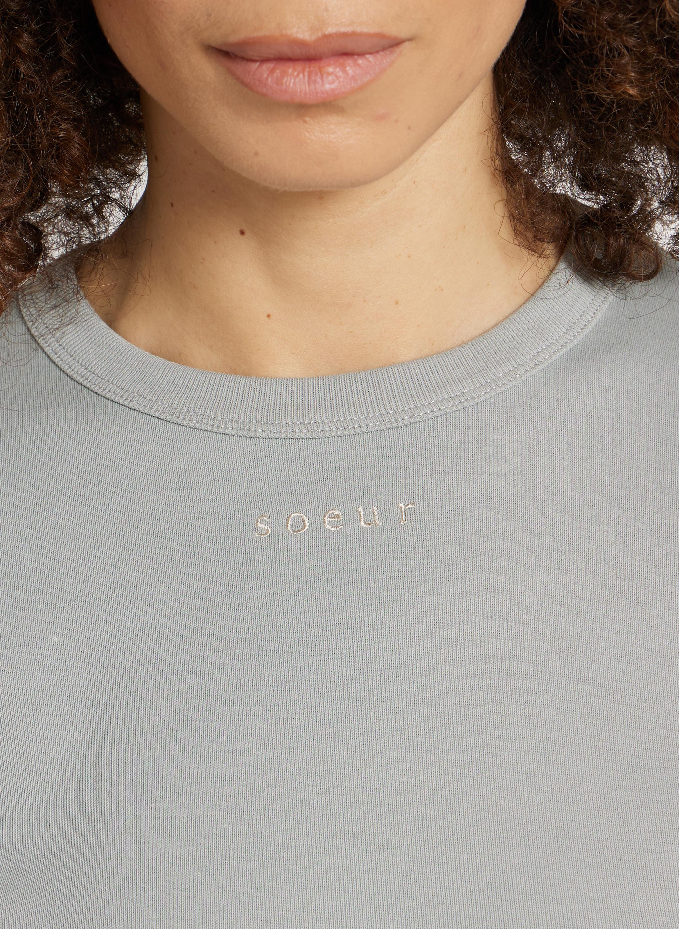 Tee-shirt droit col rond en coton bio aristide SOEUR Bleu