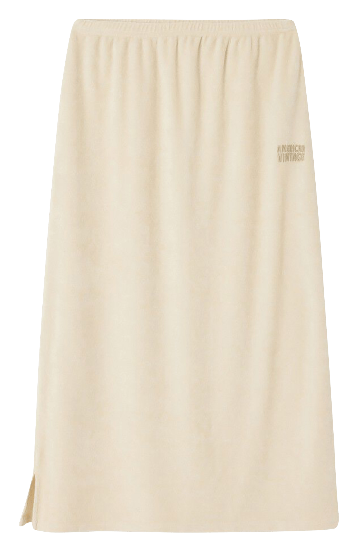 Jupe longue élastiquée unie en coton fuxow AMERICAN VINTAGE Beige