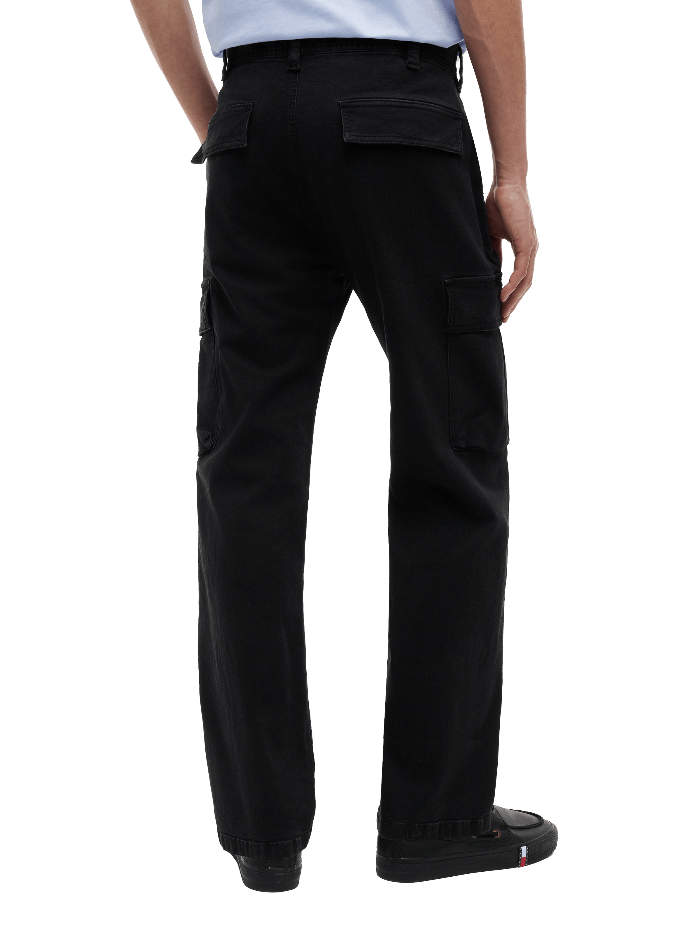 Straight cargo pants in mixed cotton TOMMY HILFIGER Black
