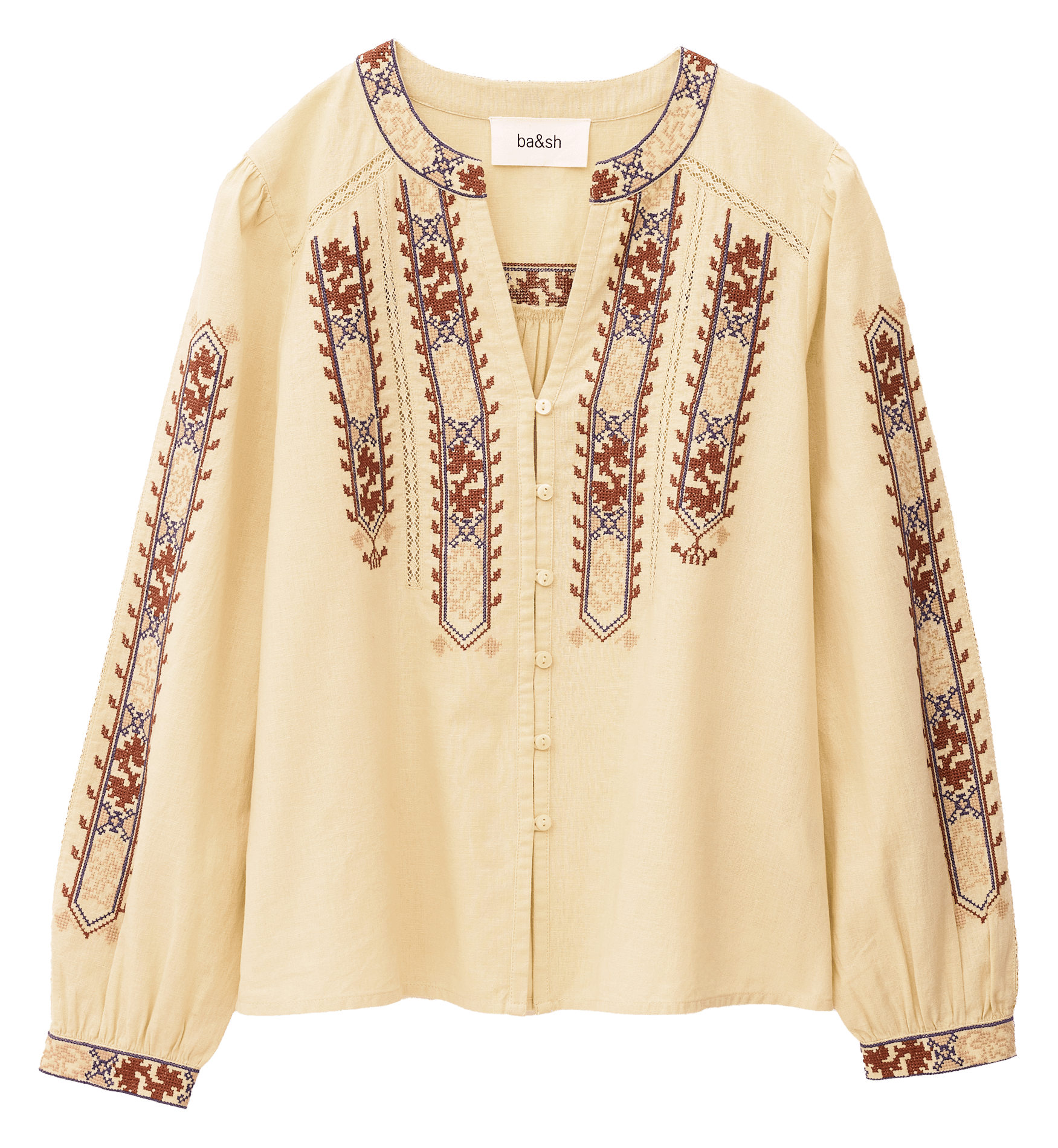 Blouse ample en coton mélangé faustina BA&SH Beige