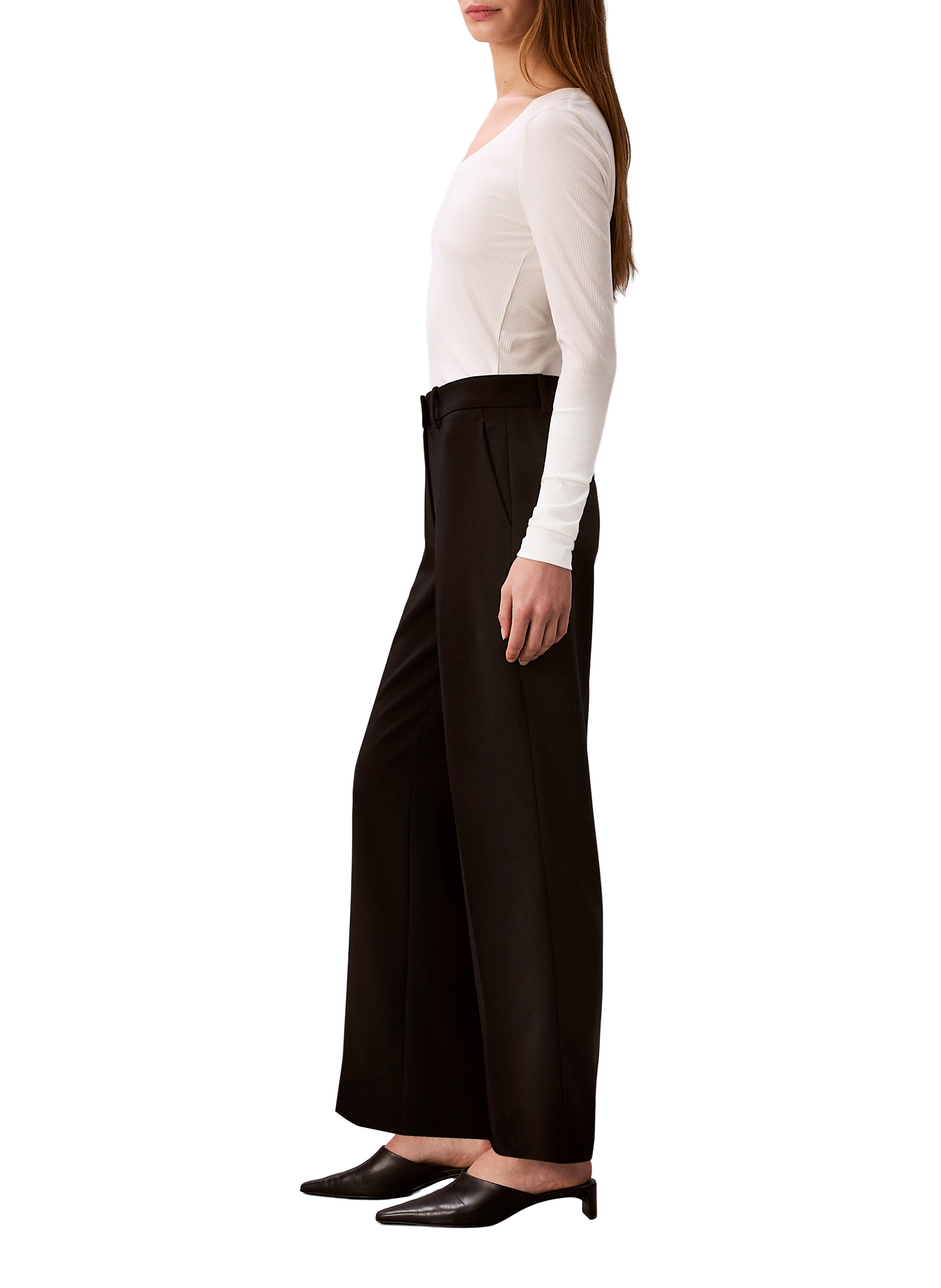 Straight pants with mid-rise waist CALVIN KLEIN Black