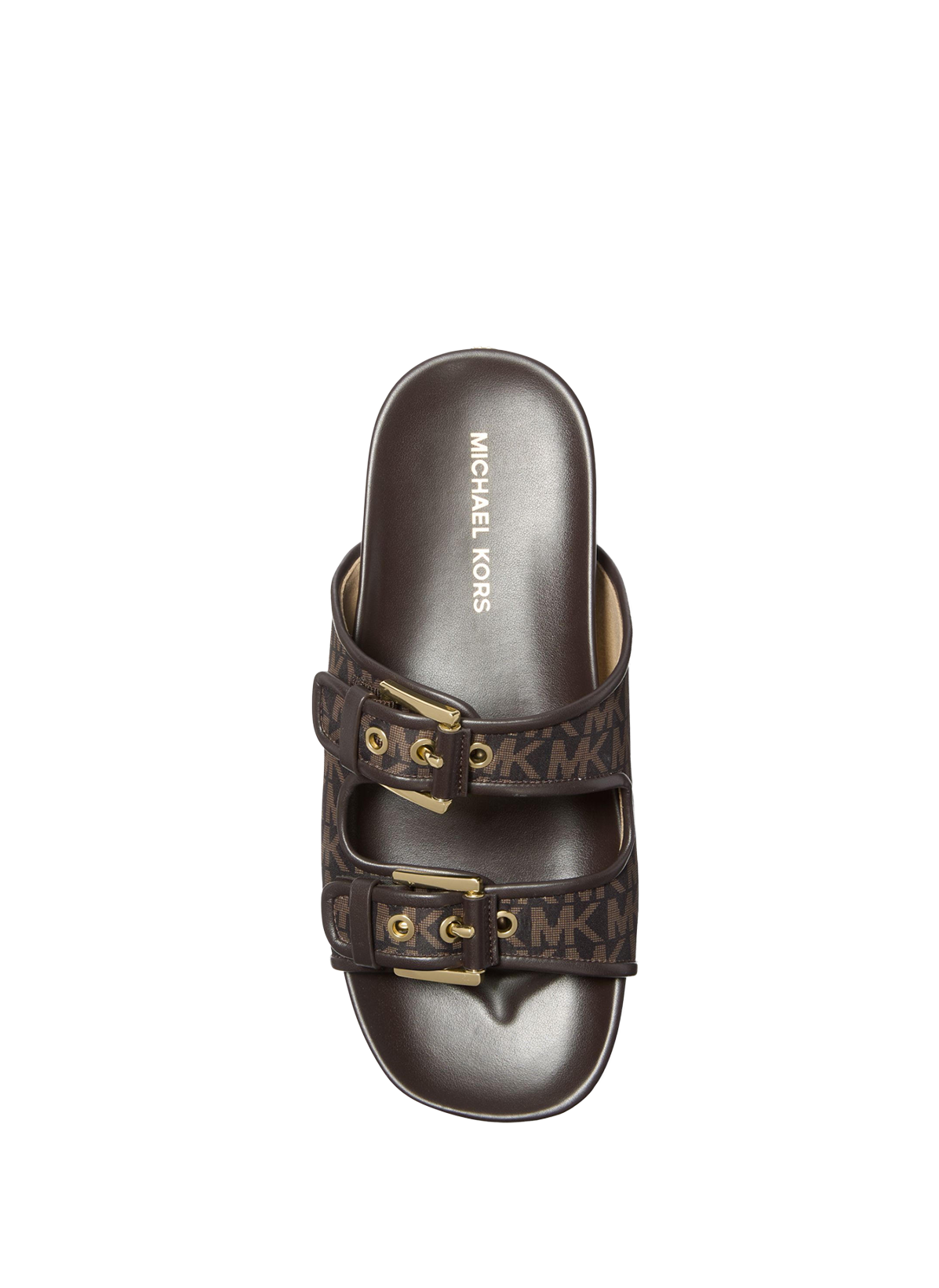 Sandales plates Byers logotypées MICHAEL KORS Marron