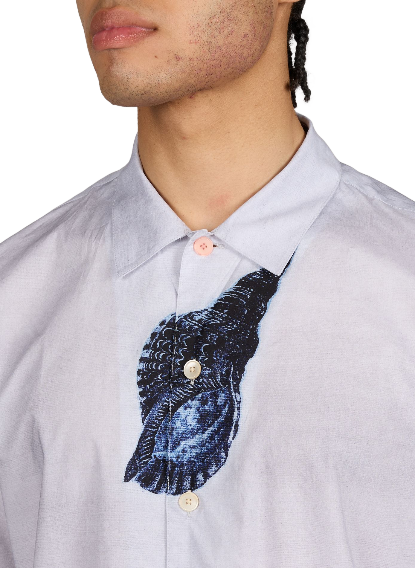 Chemise imprimée à manches courtes en coton PAUL SMITH Gris