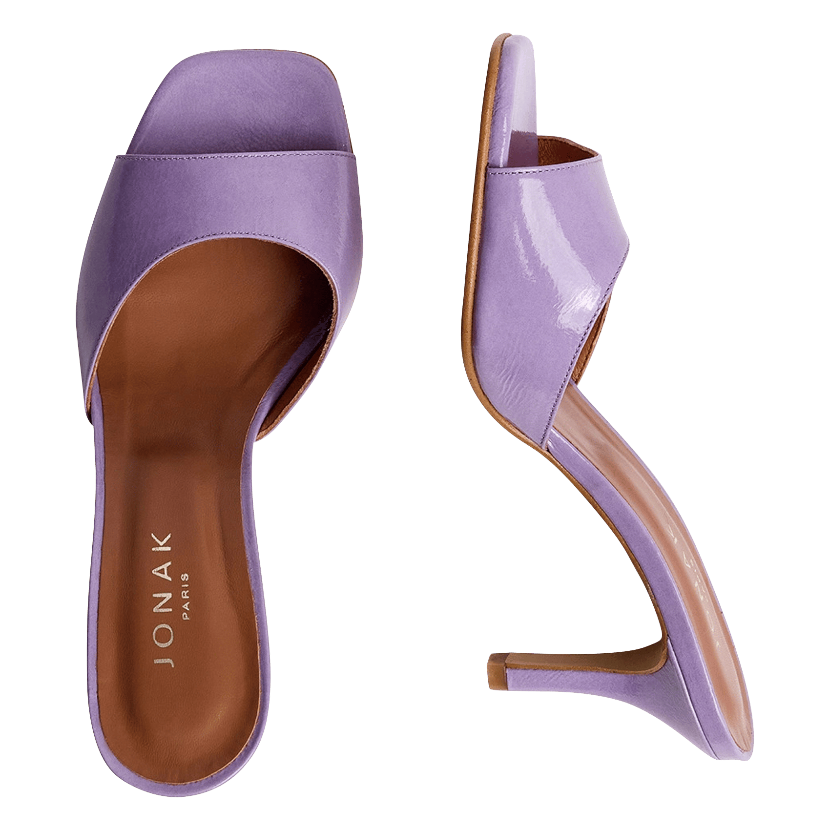 Mules hautes en cuir vertigo JONAK Violet