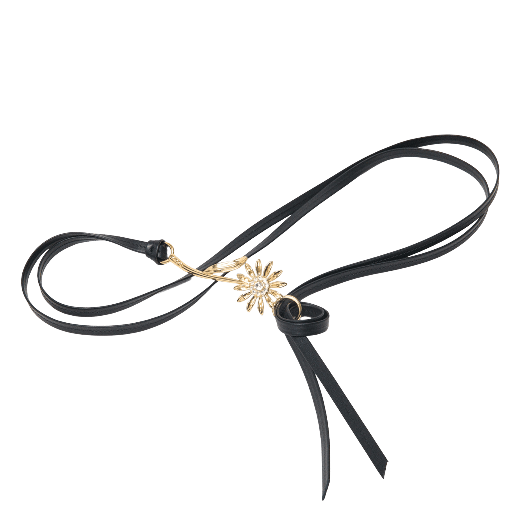 Ceinture à liens en cuir MAJE Noir