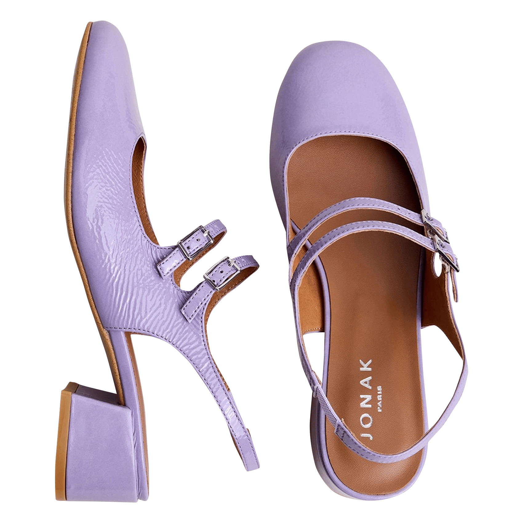 Babies en cuir dribble JONAK Violet