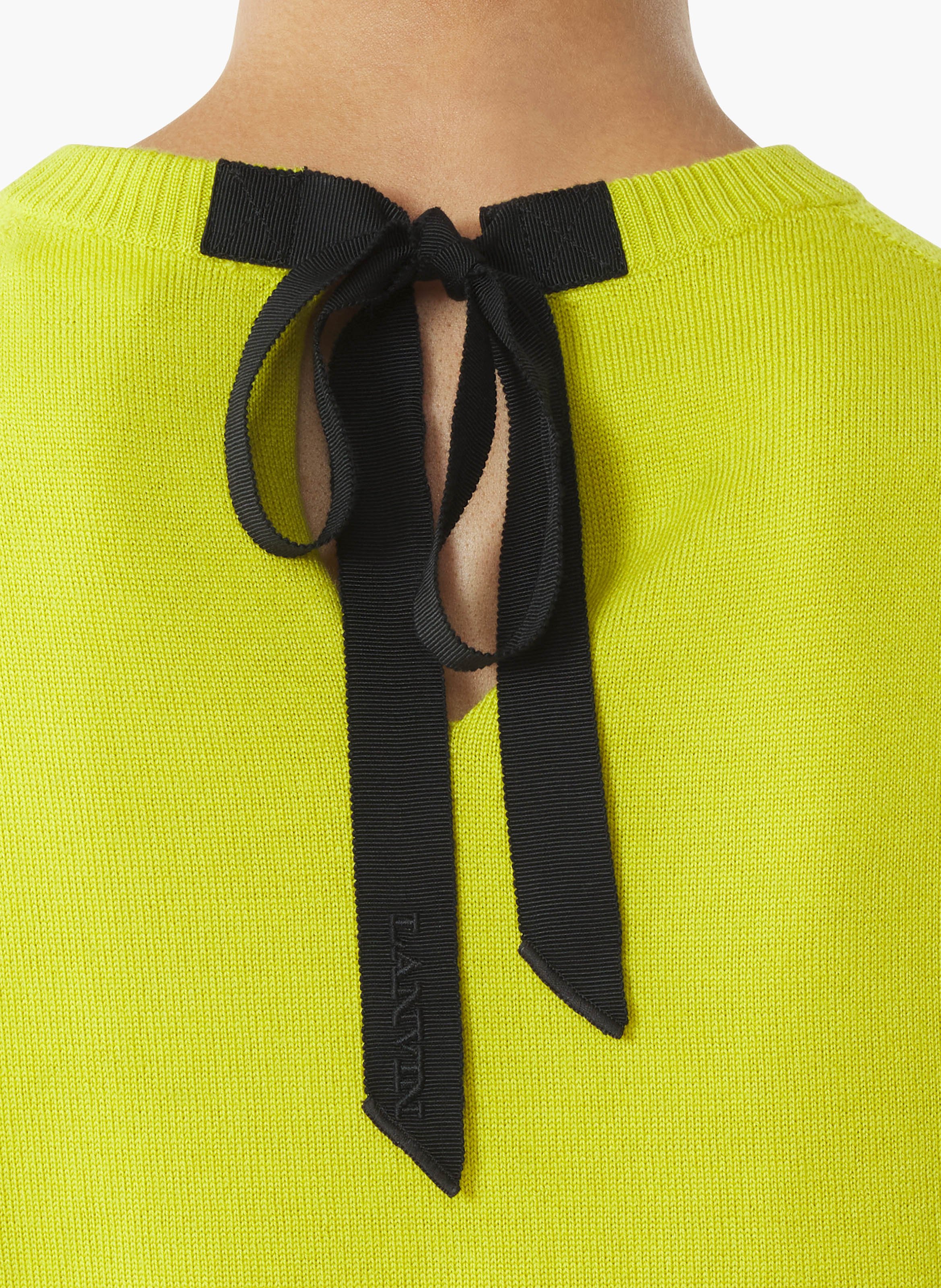 Pull détail gros grain en mérinos LANVIN Vert