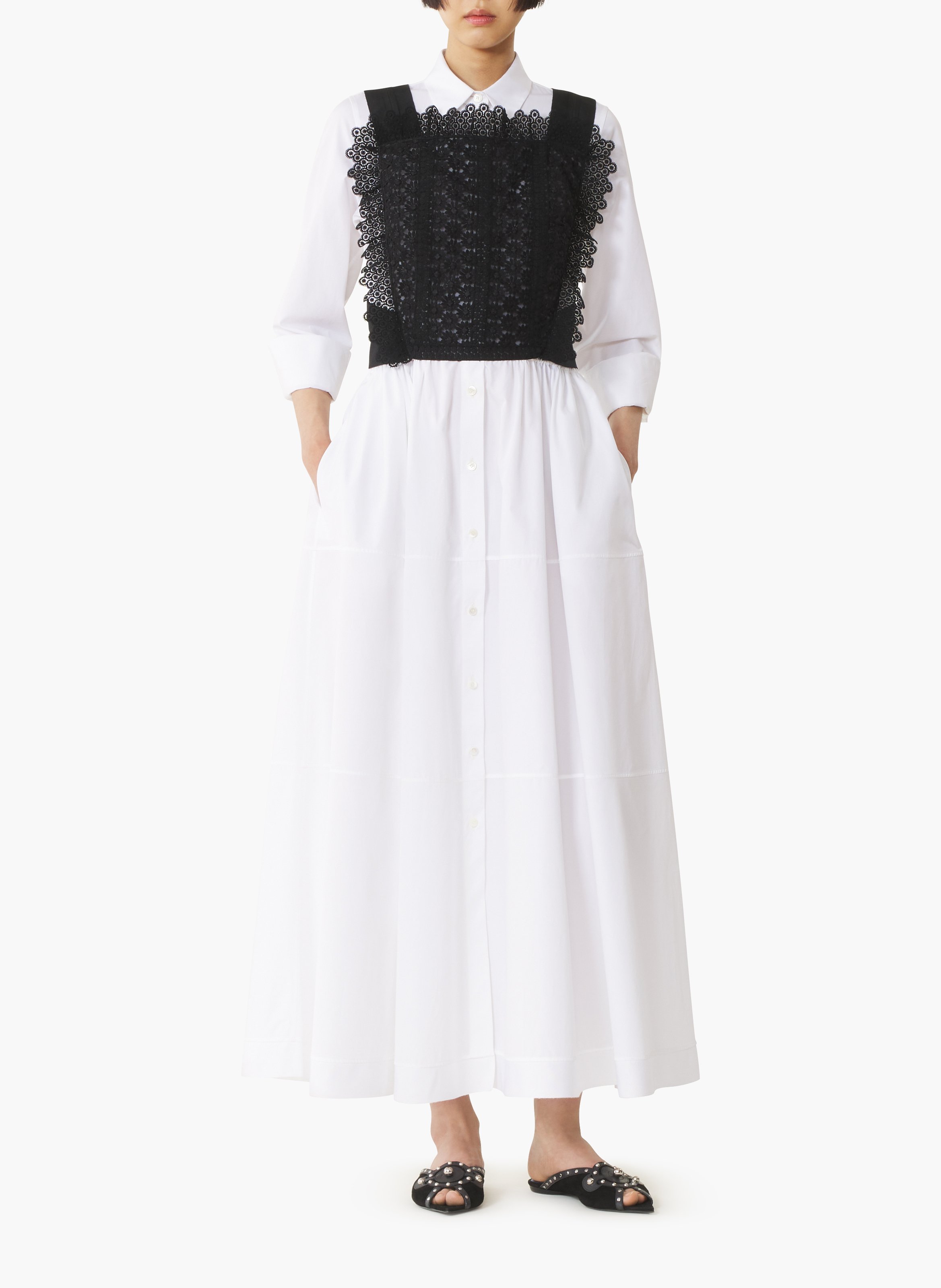 Robe chemise en popeline de coton LANVIN Blanc